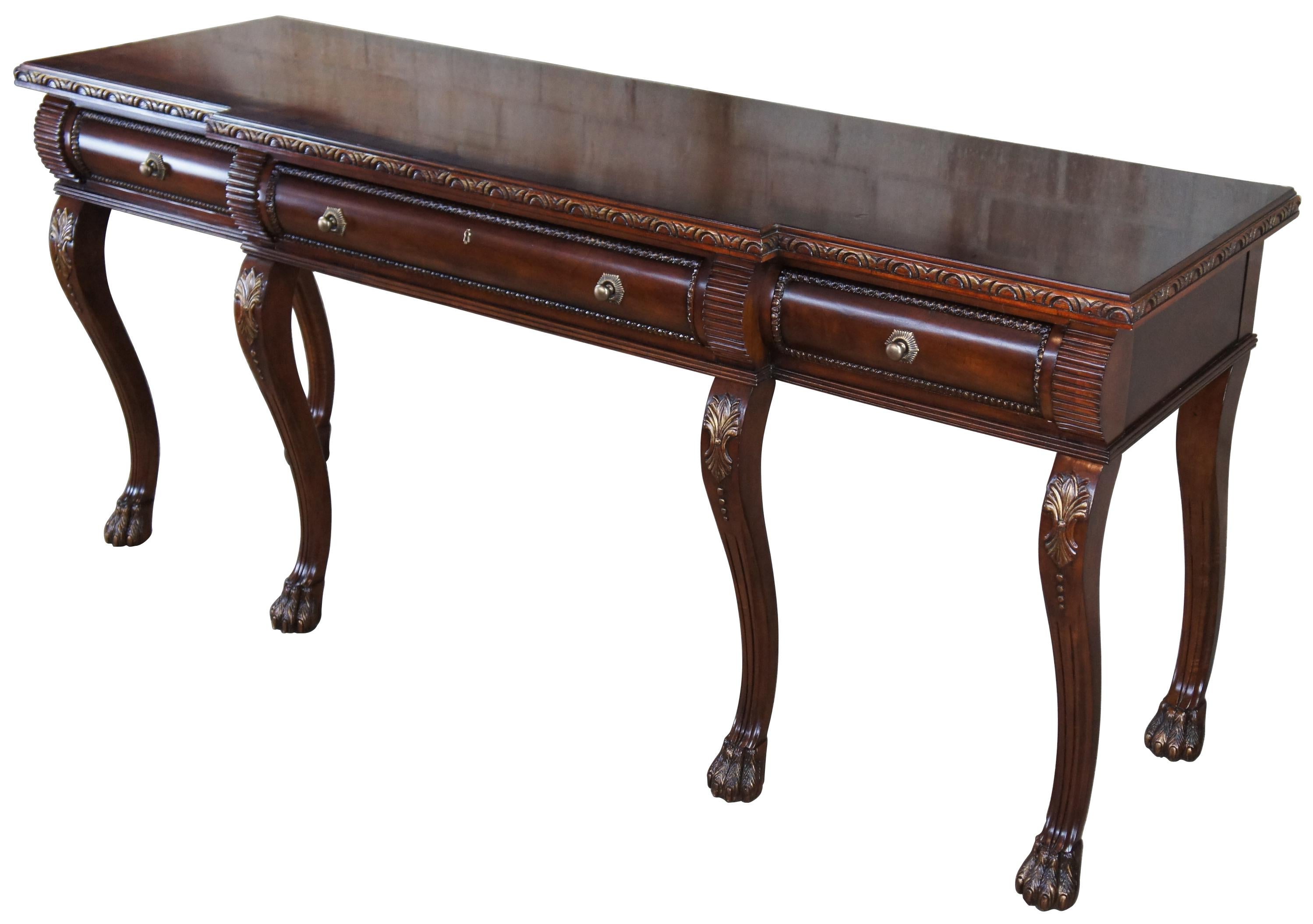 Century Furniture Chippendale Style Mahogany Paw Foot Sideboard Buffet Console In Good Condition In Dayton, OH
