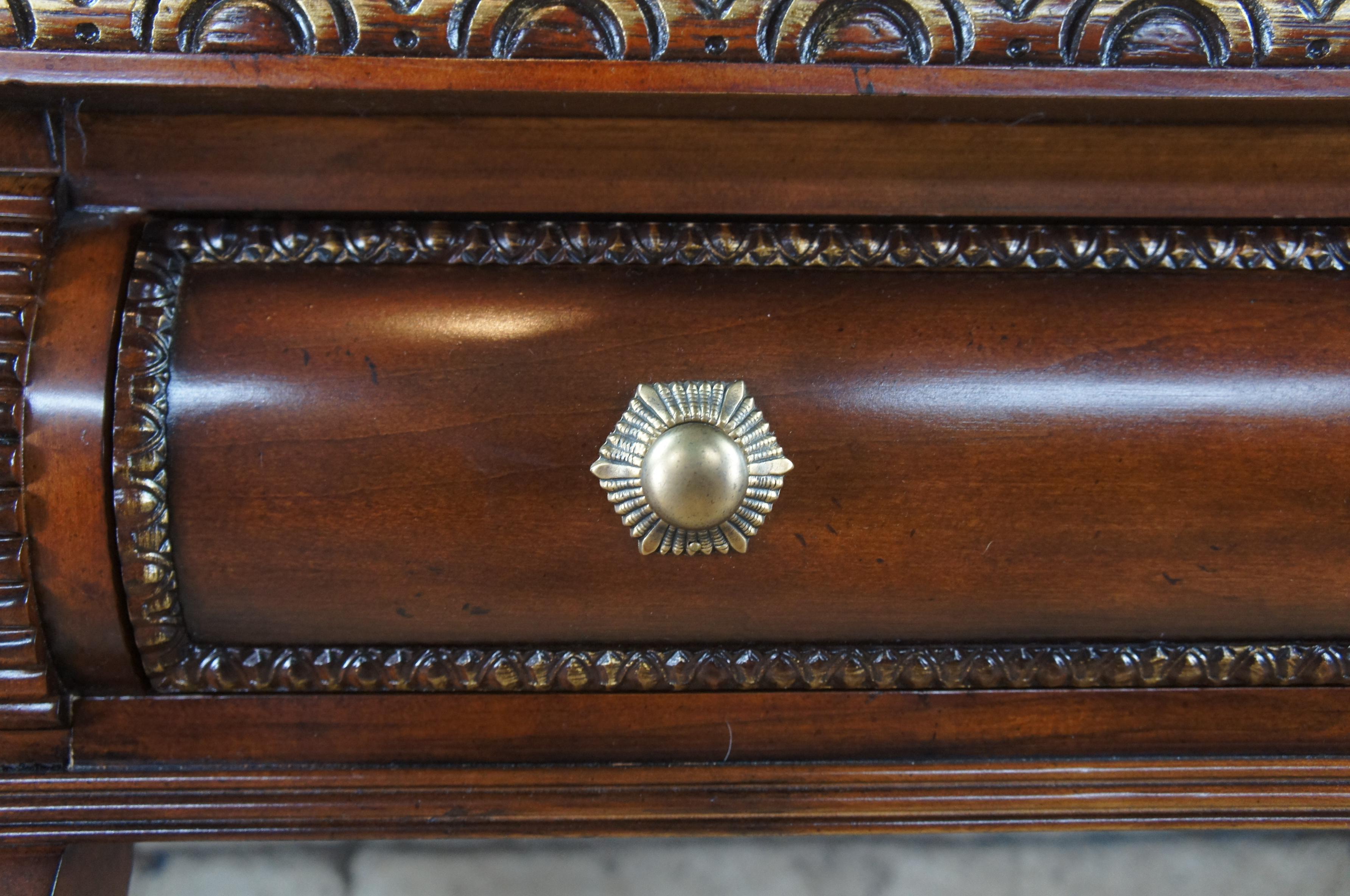 Brass Century Furniture Chippendale Style Mahogany Paw Foot Sideboard Buffet Console