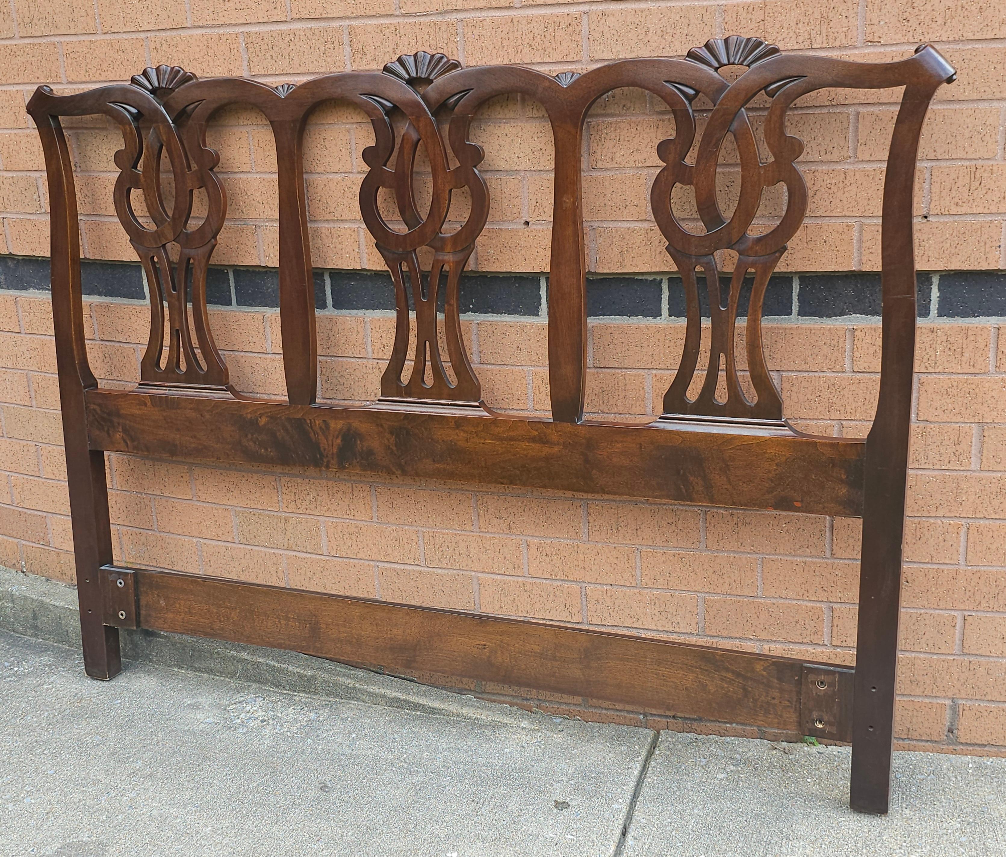 Century Furniture of Distinction series Chippendale Walnut Full Size Headboard in great vintage condition. Measures 62