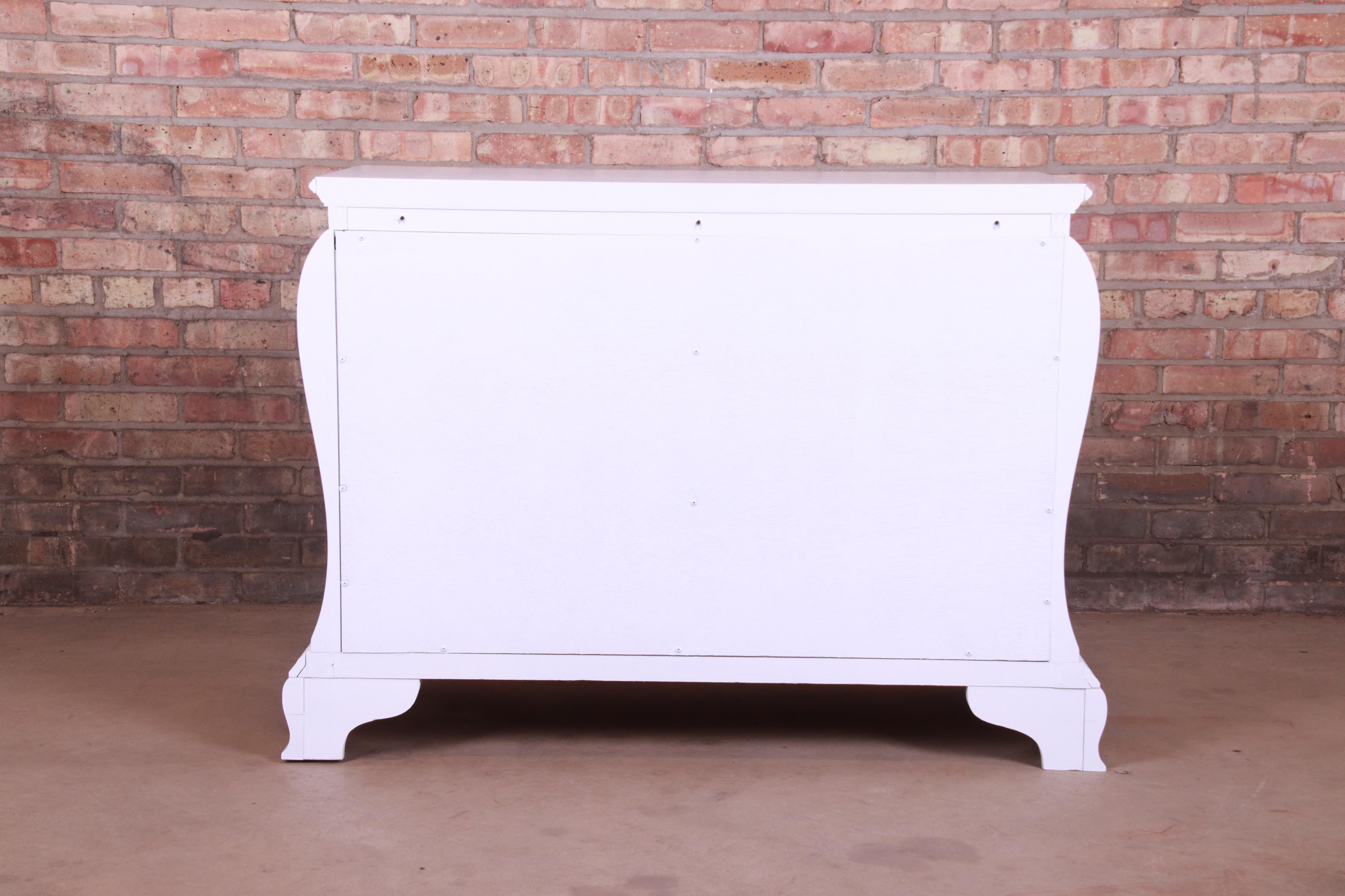 Century Furniture Chippendale White Lacquered Chest of Drawers, Newly Refinished 6