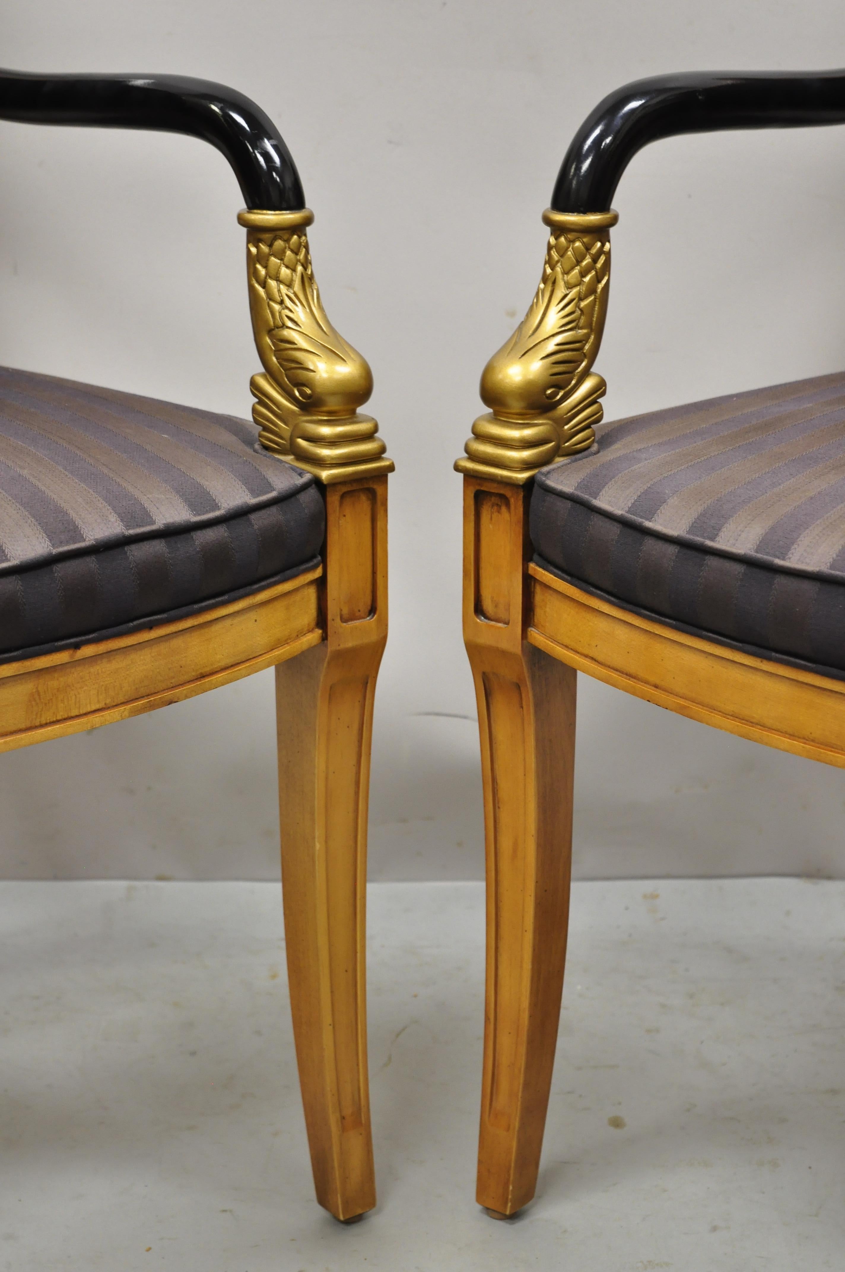 North American Century Furniture Co Capuan Biedermier Dining Chairs with Serpent Arm, Set of 8