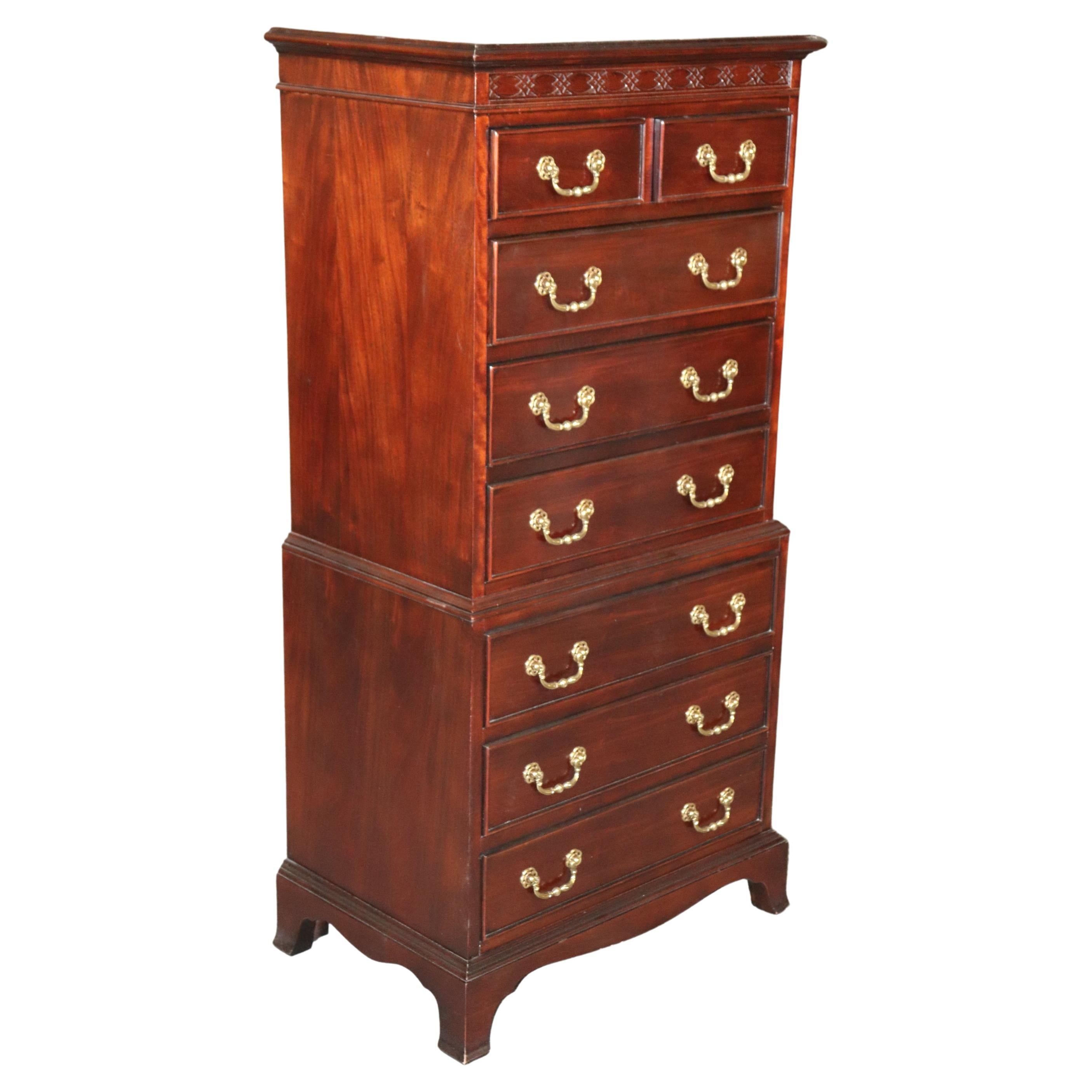 Century Furniture Company Mahogany Choppendale High Chest Dresser