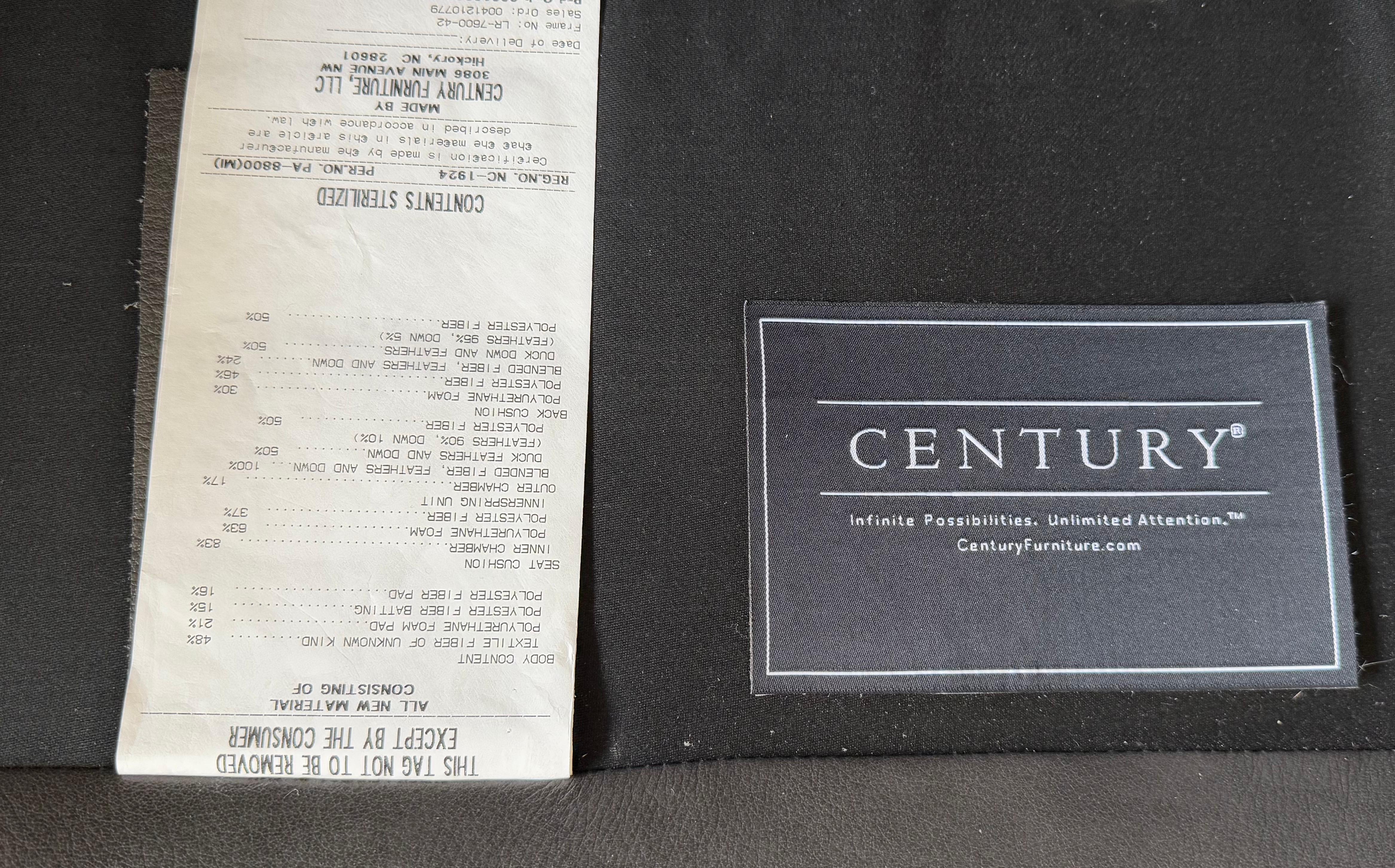 Century Furniture Company Mint Condition Gray Leather L-Shaped Sectional Sofa 2