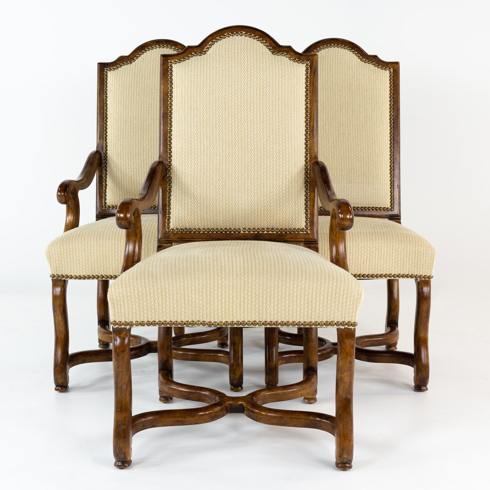 Century Furniture Contemporary Walnut Dining Chairs, Set of 6 In Good Condition In Countryside, IL