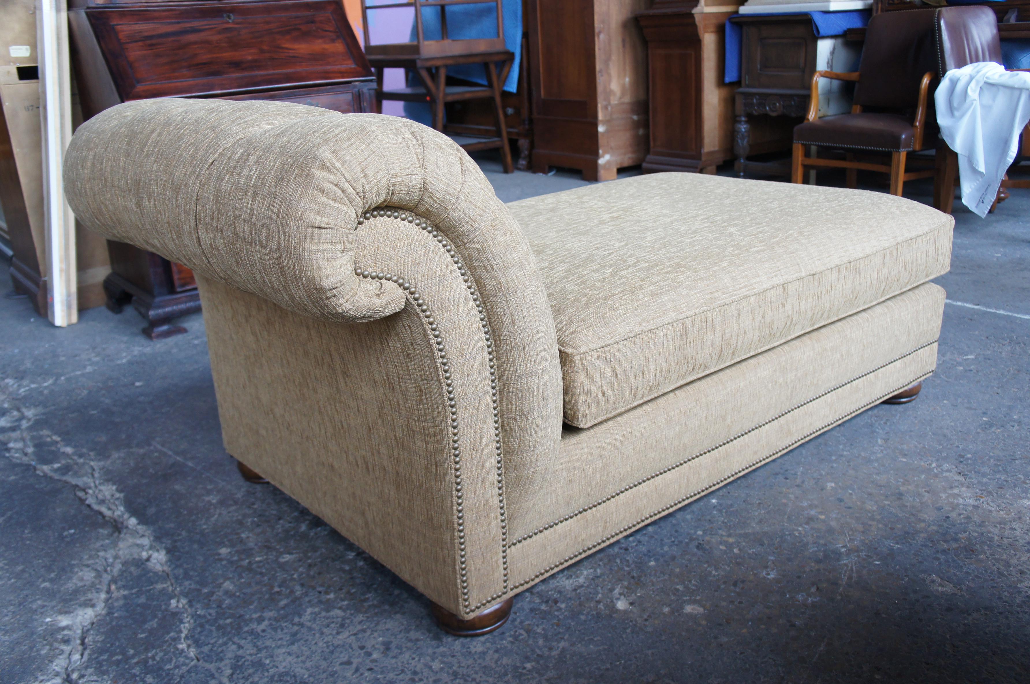 Modern Century Furniture Deb Chaise Lounge Tufted Scroll Back Chesterfield Chair