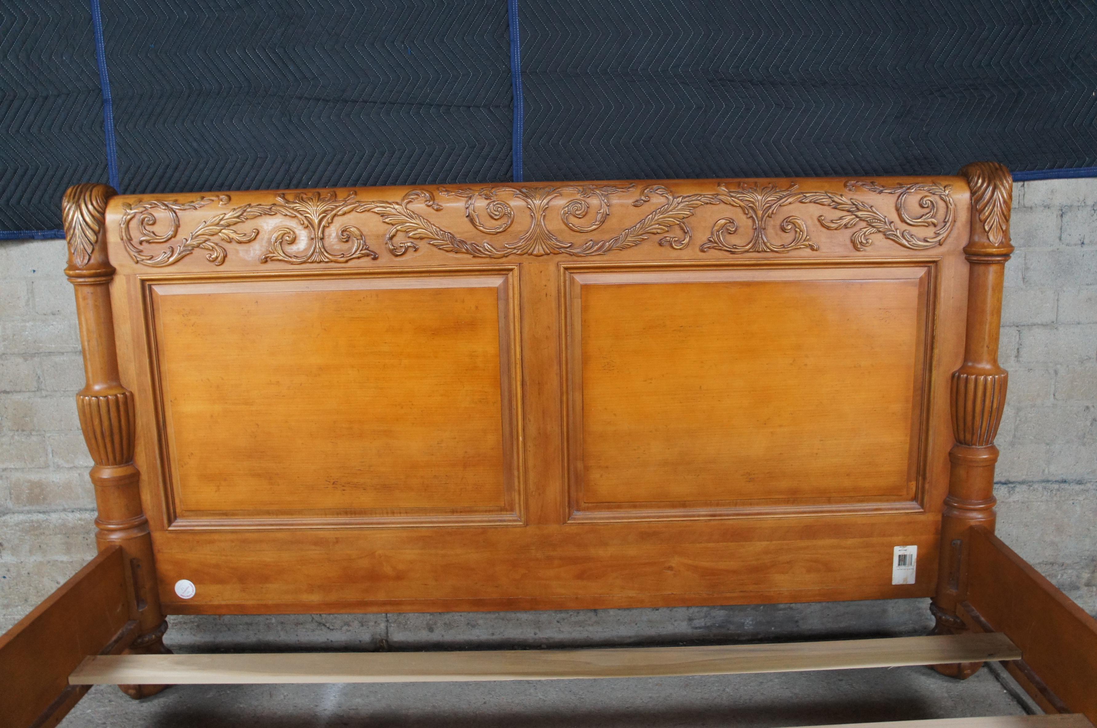 Century Furniture English Chippendale Style Mahogany King Sleigh Bed 461-176H In Good Condition In Dayton, OH