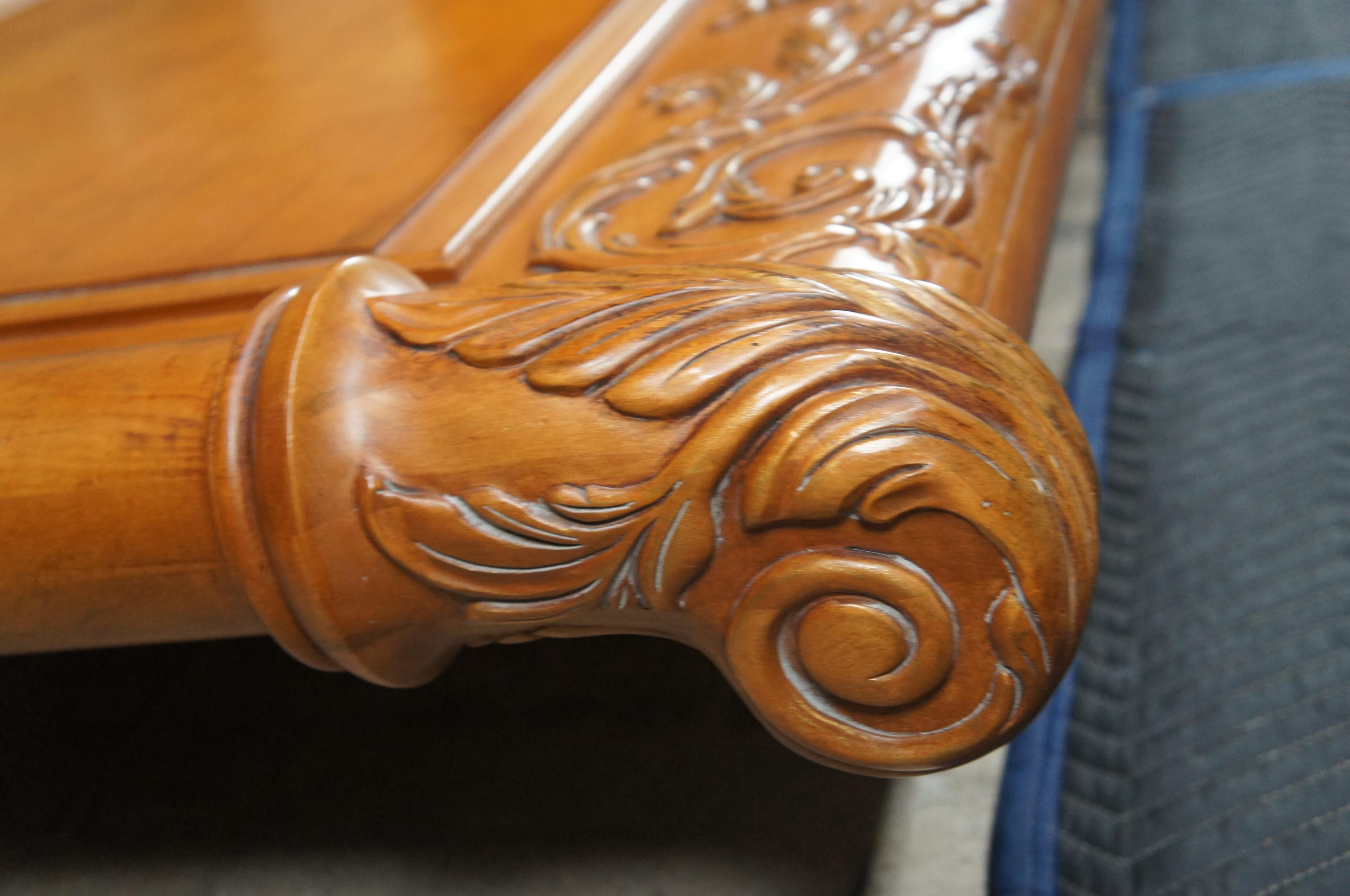20th Century Century Furniture English Chippendale Style Mahogany King Sleigh Bed 461-176H