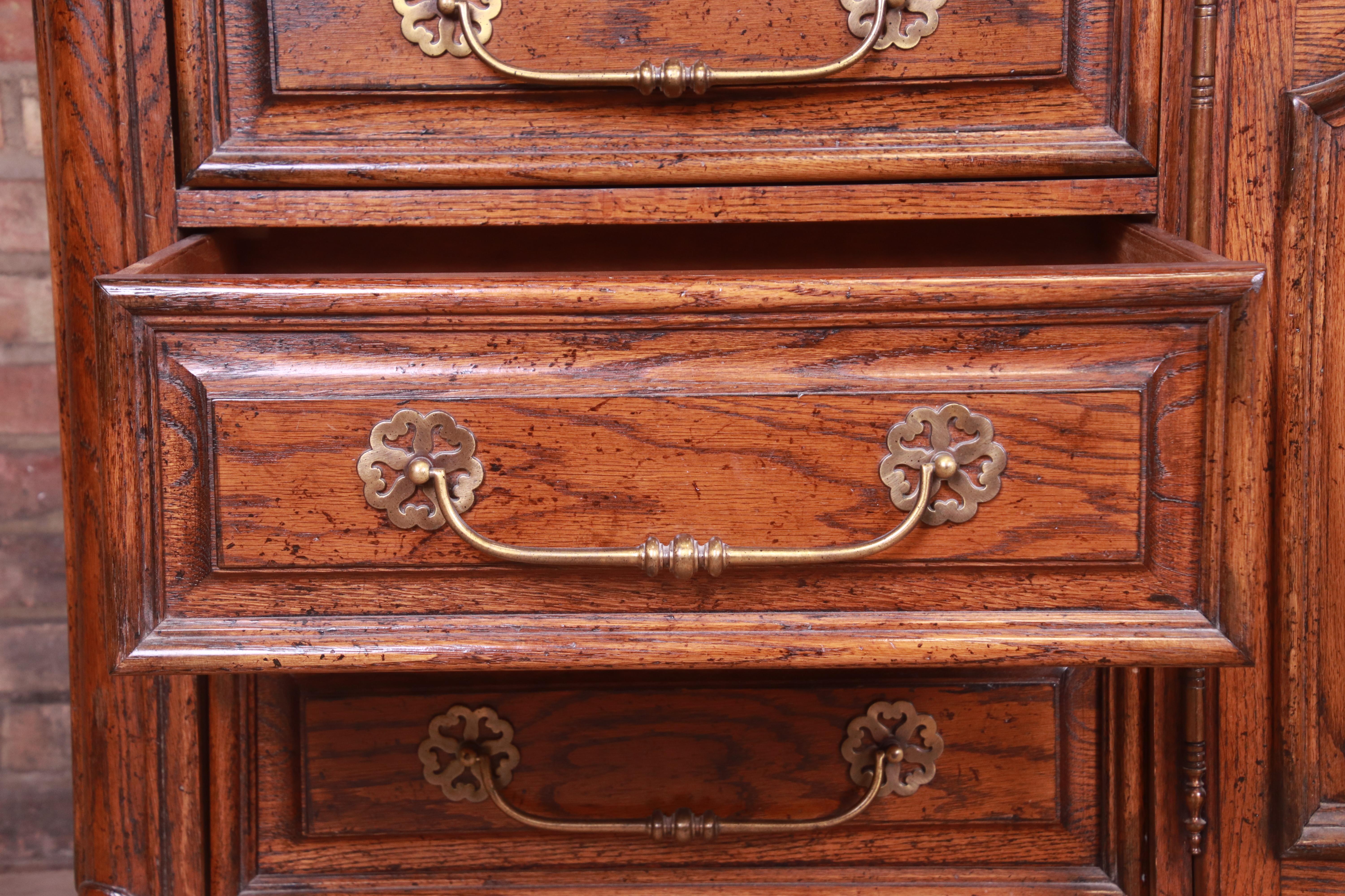 Century Furniture French Provincial Louis XV Carved Oak Dresser or Credenza 5