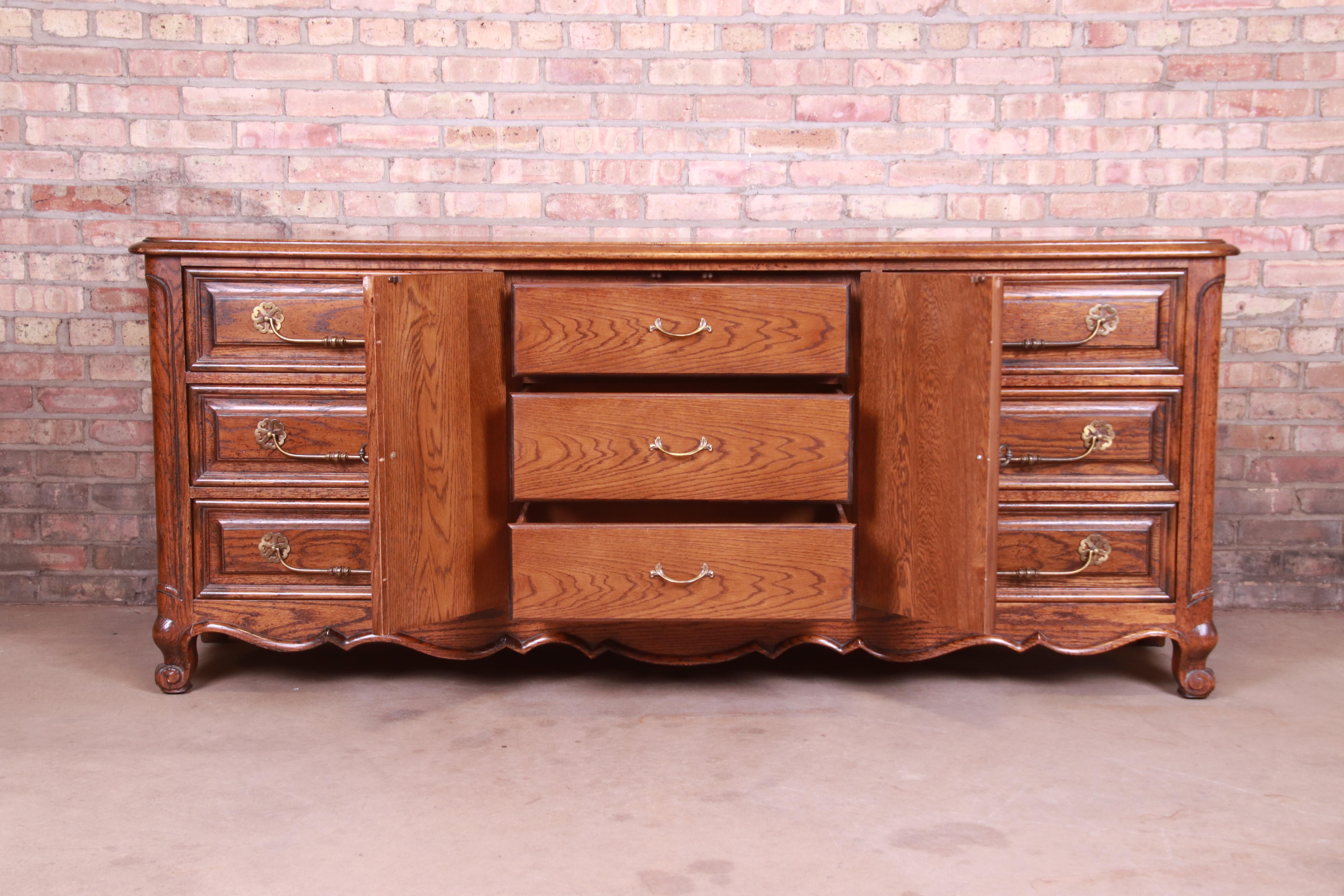 Century Furniture French Provincial Louis XV Carved Oak Dresser or Credenza 7