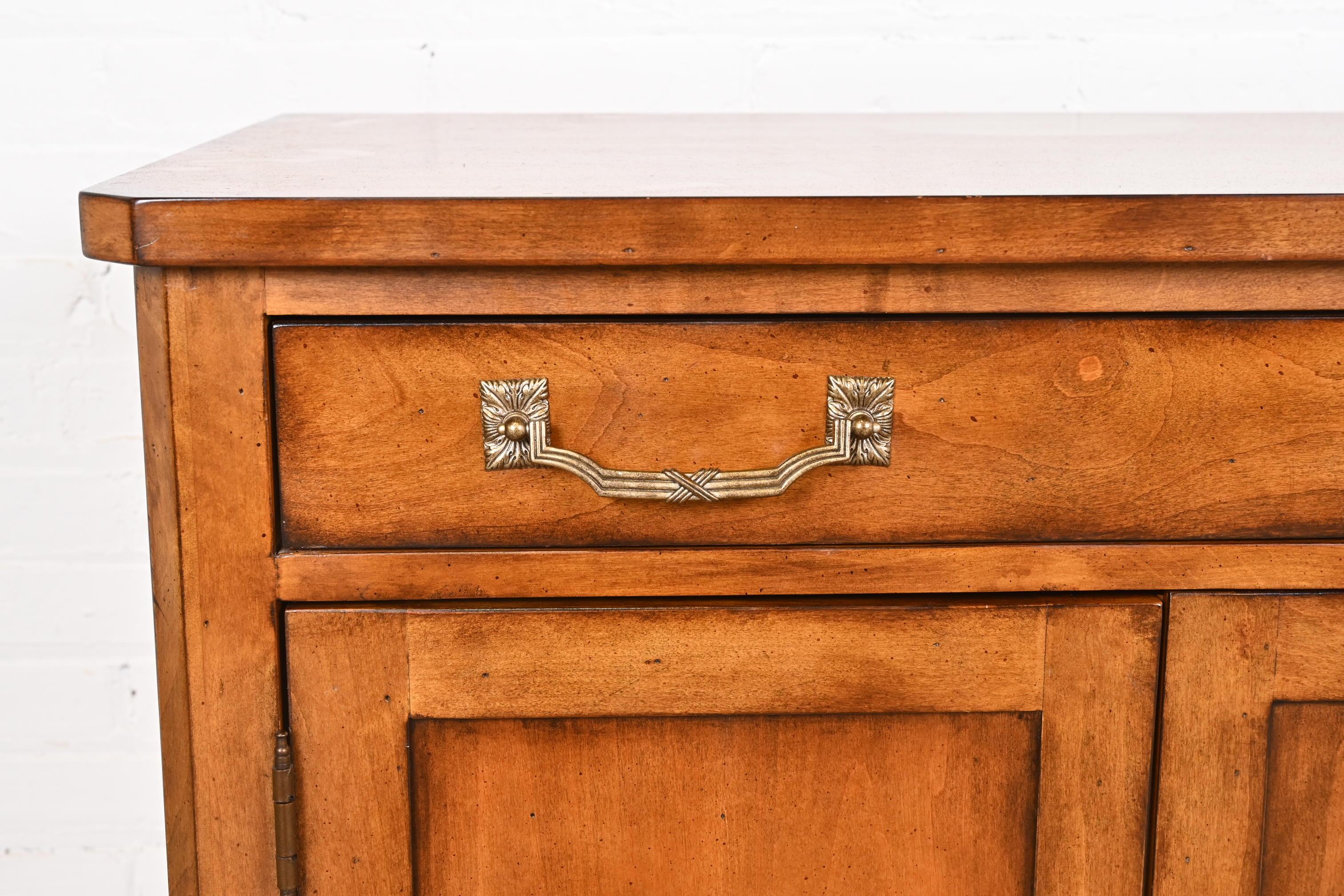 Century Furniture French Provincial Louis XV Cherry Wood Nightstands, Pair 9
