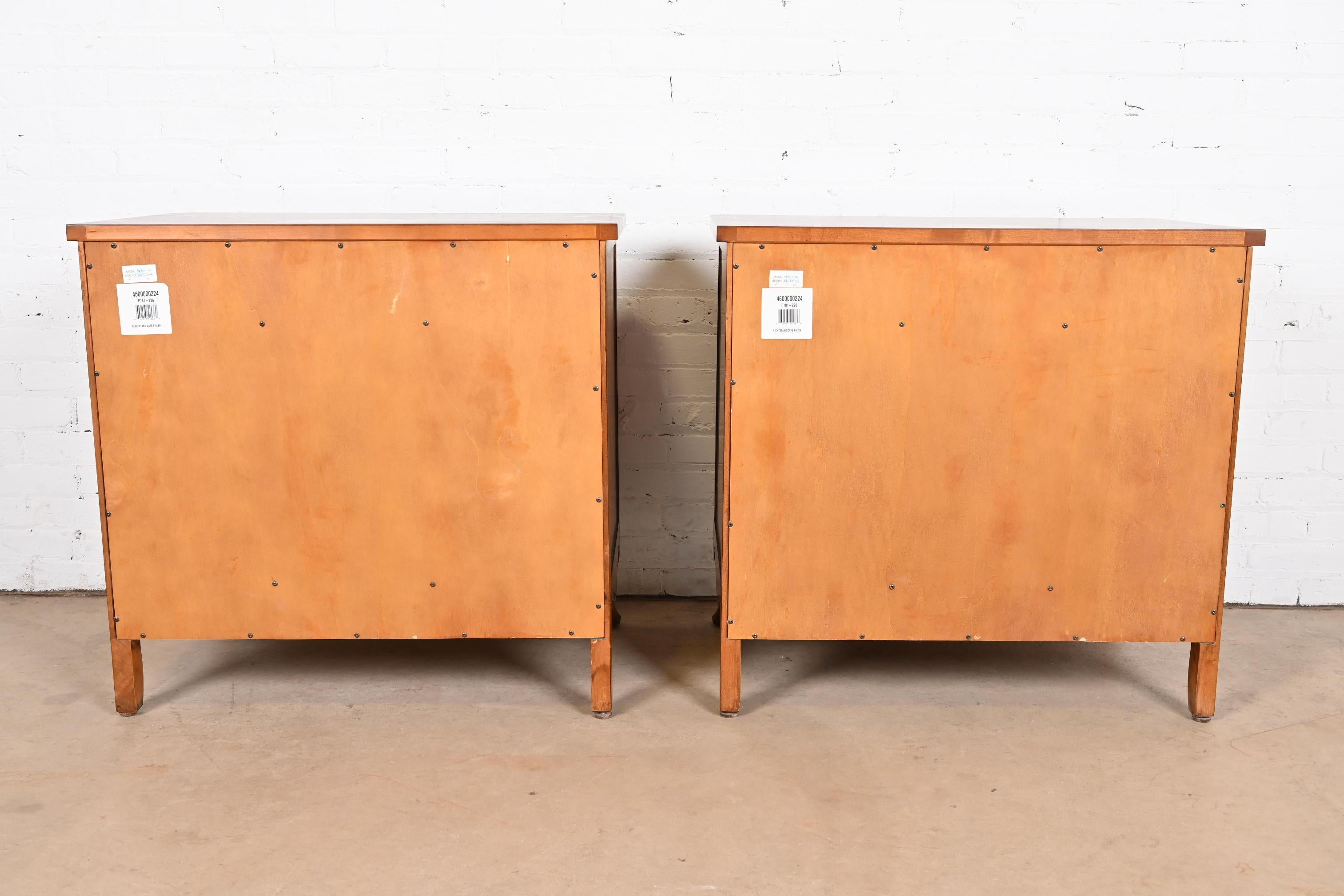 Century Furniture French Provincial Louis XV Cherry Wood Nightstands, Pair 11