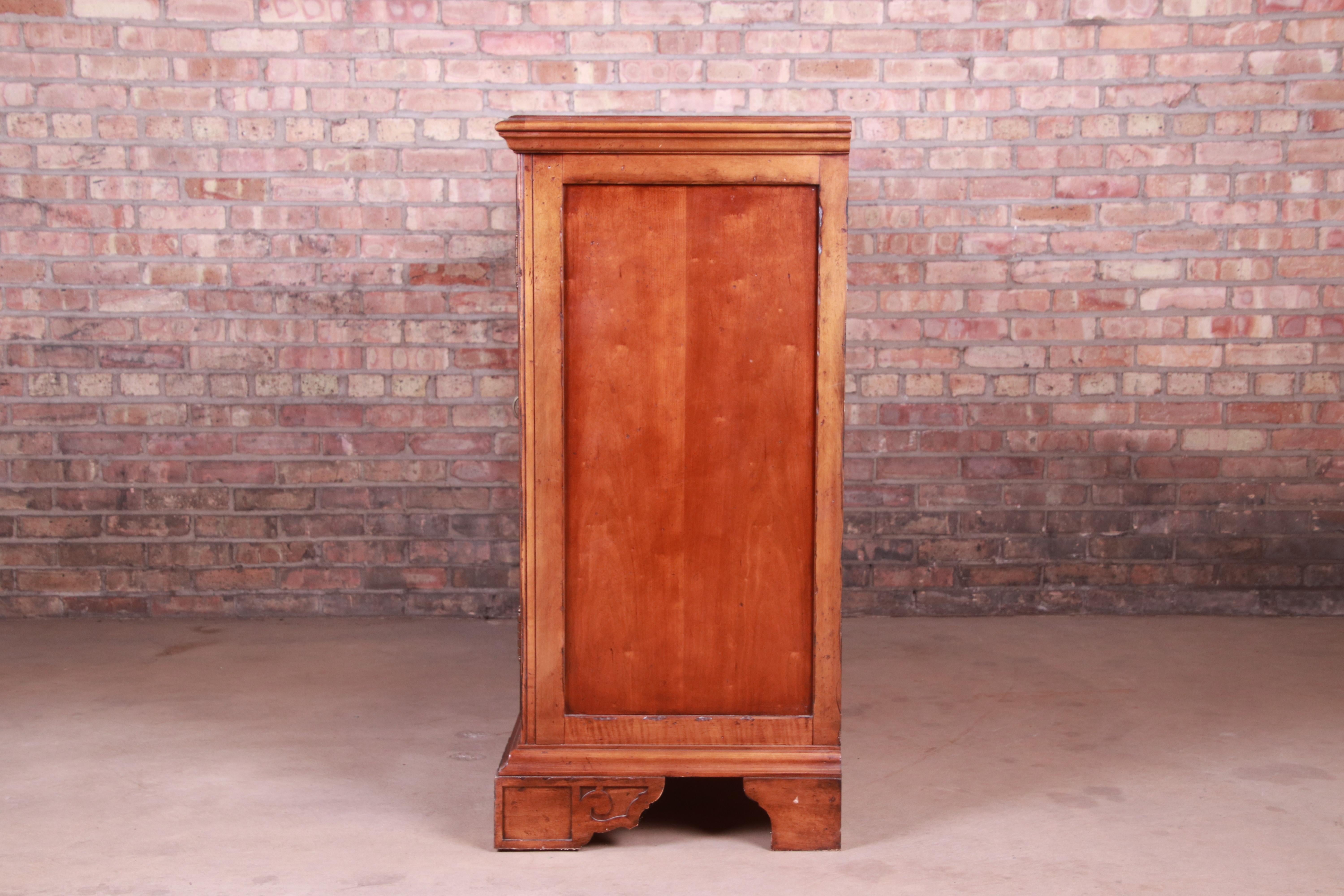 Century Furniture French Provincial Walnut Sideboard Credenza or Bar Cabinet For Sale 6