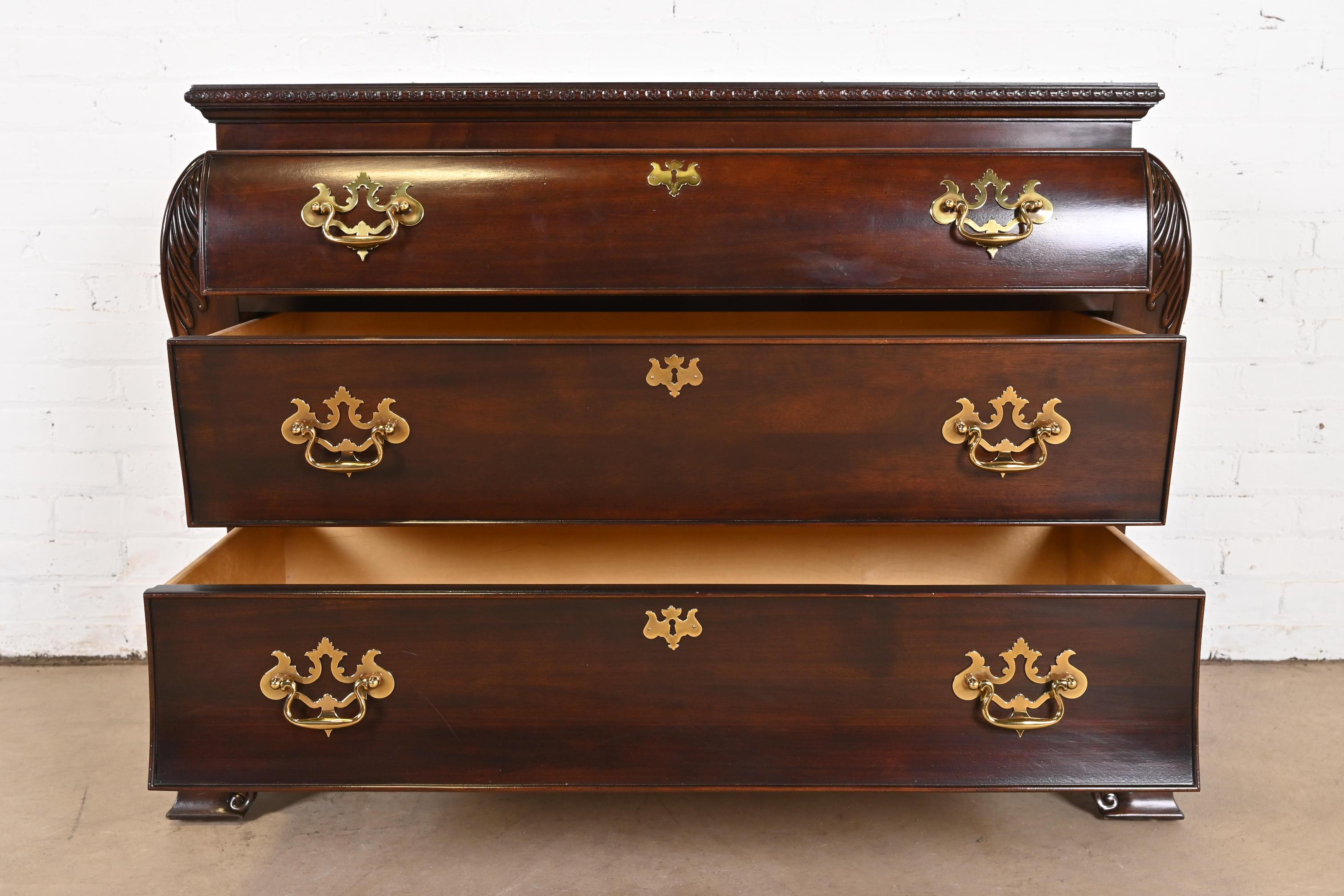 Century Furniture Georgian Carved Mahogany Bombay Dresser or Commode For Sale 3