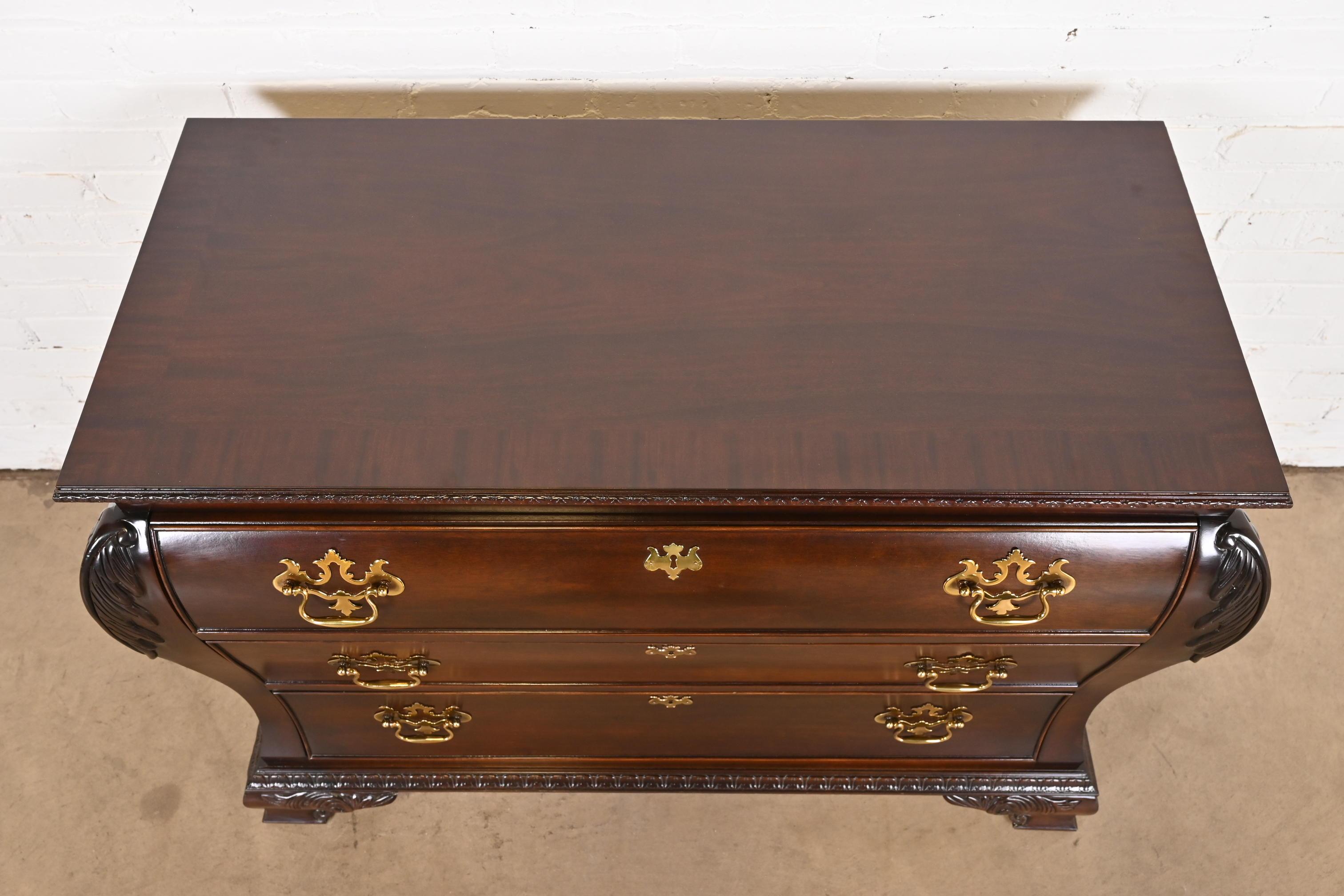 Century Furniture Georgian Carved Mahogany Bombay Dresser or Commode For Sale 4