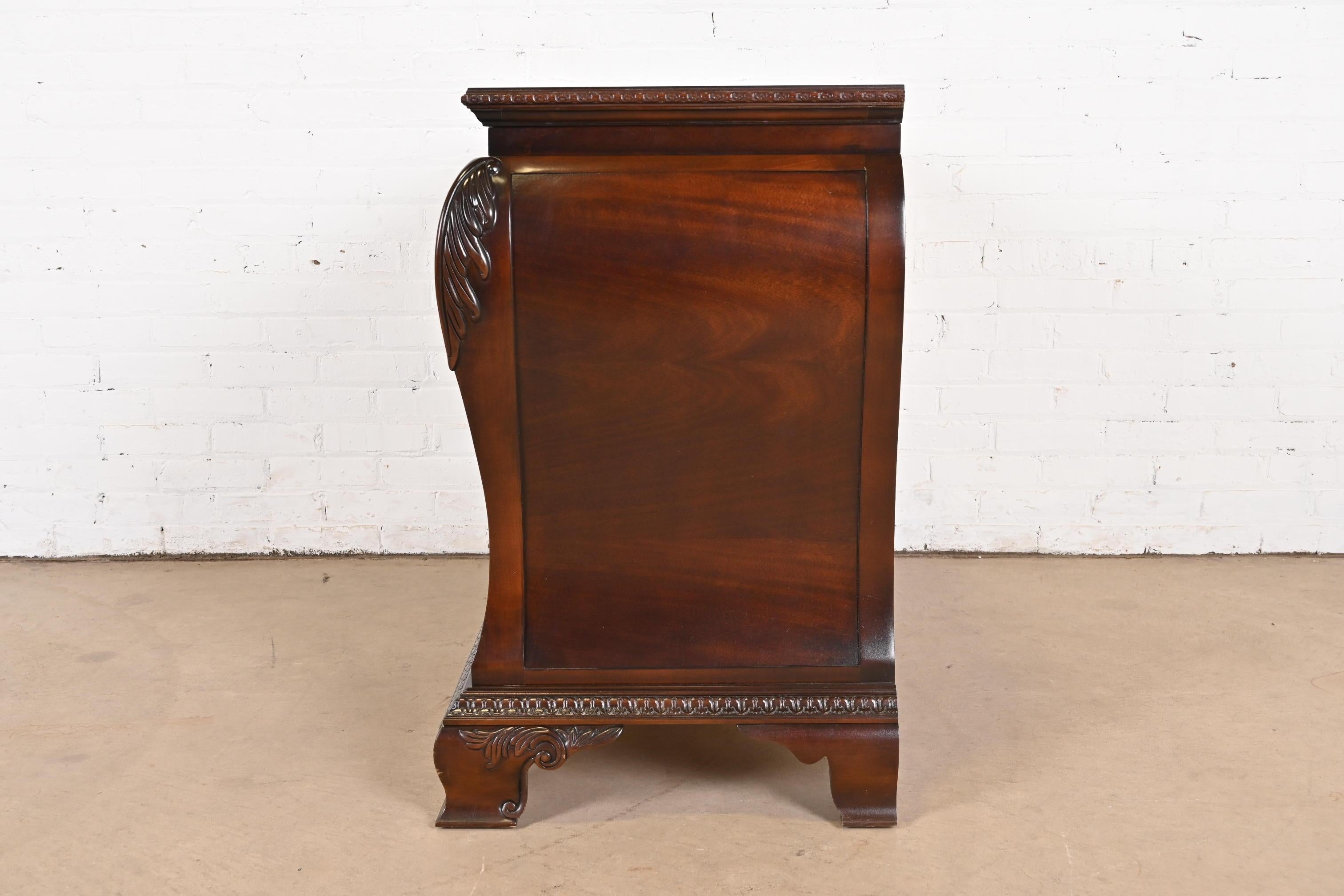 Century Furniture Georgian Carved Mahogany Bombay Dresser or Commode For Sale 5