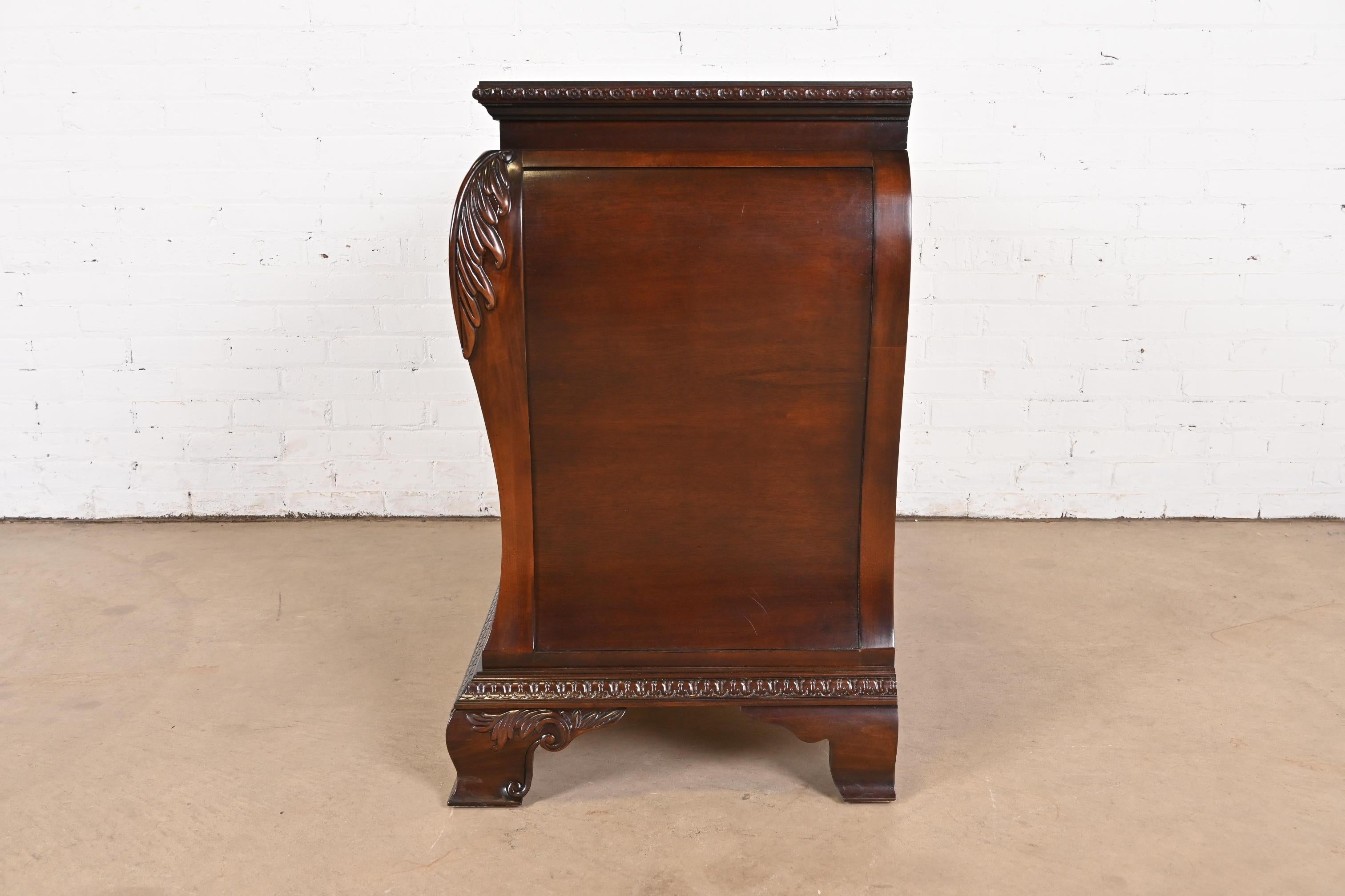 Century Furniture Georgian Carved Mahogany Bombay Dresser or Commode For Sale 8