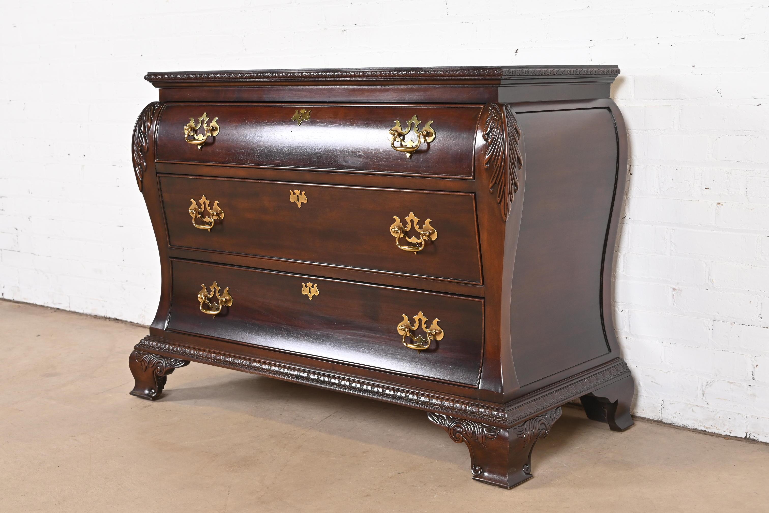 Century Furniture Georgian Carved Mahogany Bombay Dresser or Commode In Good Condition For Sale In South Bend, IN