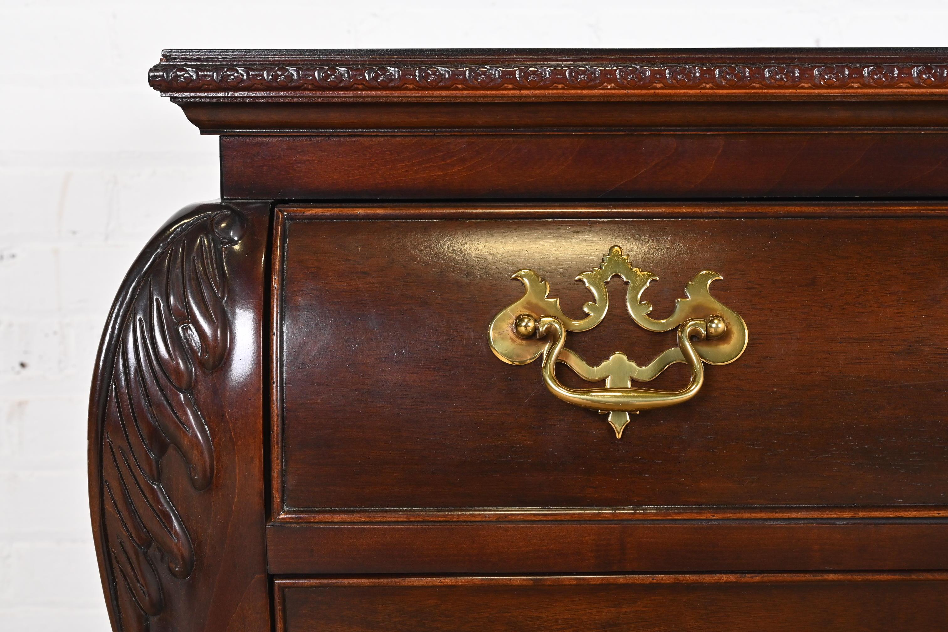 Century Furniture Georgian Carved Mahogany Bombay Dresser or Commode For Sale 1