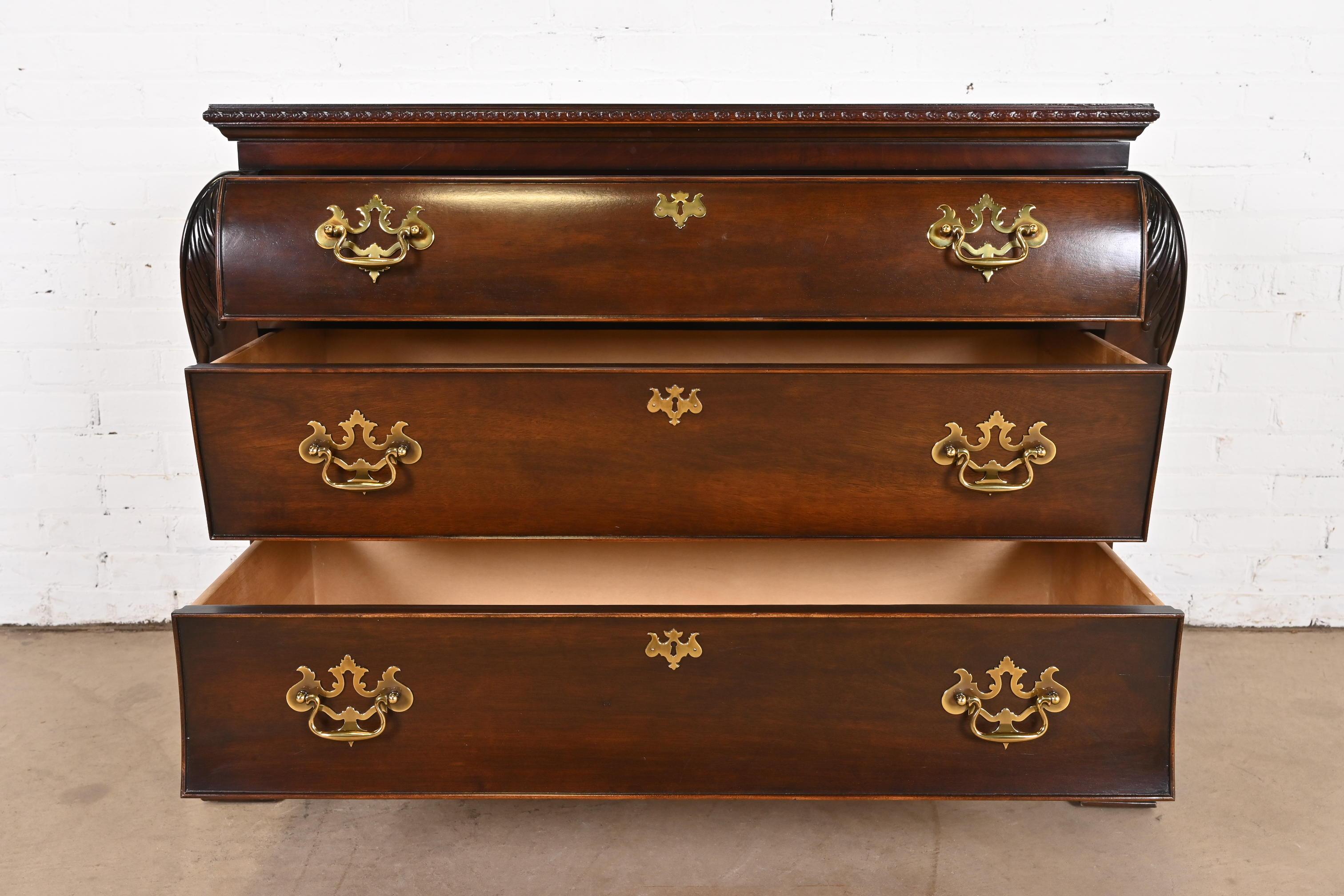Century Furniture Georgian Carved Mahogany Bombay Dresser or Commode For Sale 1