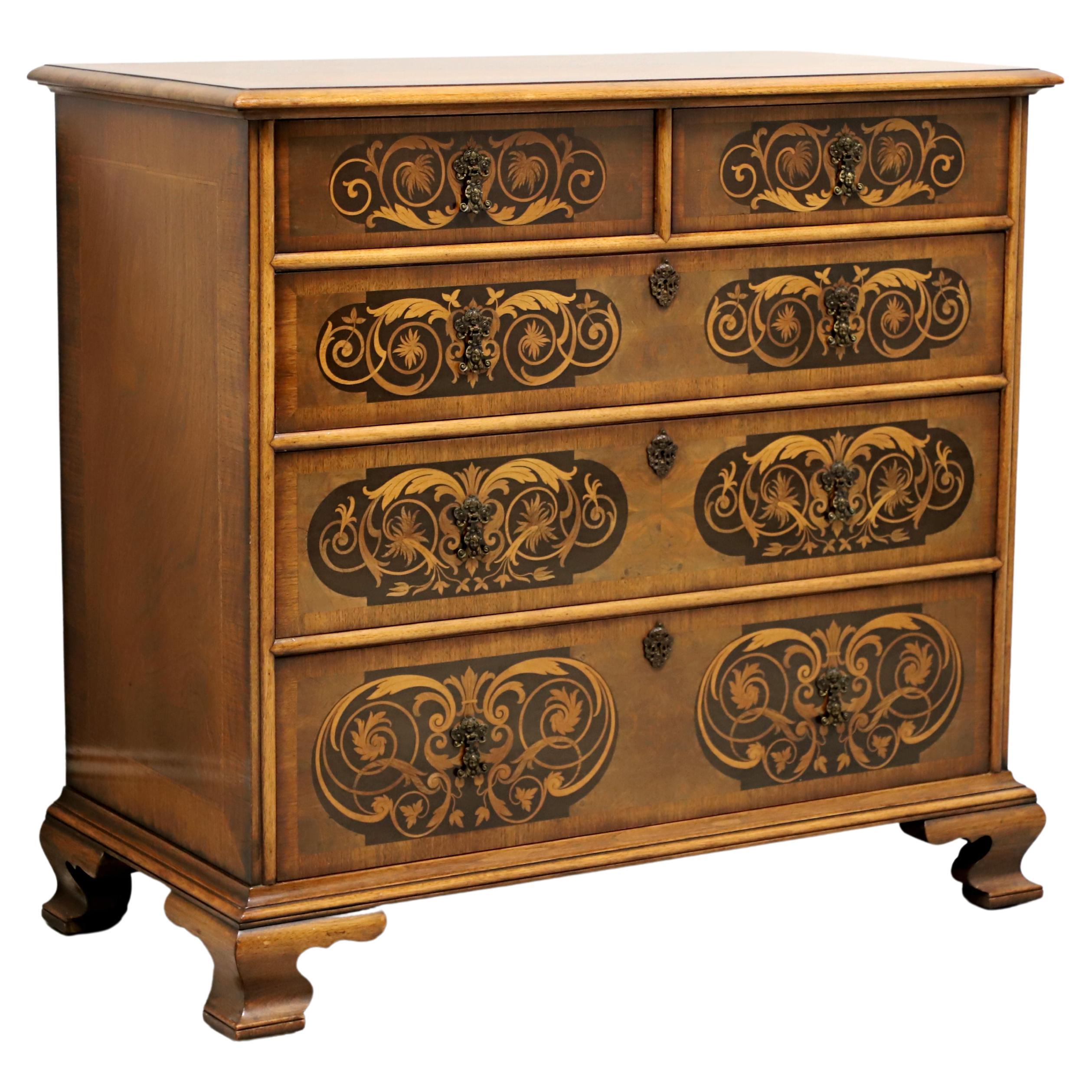 CENTURY FURNITURE Grand Rapids Chippendale Inlaid Walnut Five-Drawer Chest