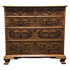 CENTURY FURNITURE Grand Rapids Chippendale Inlaid Walnut Two over Three Chest