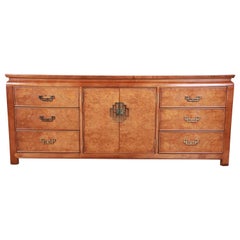 Century Furniture Hollywood Regency Chinoiserie Burl Wood Dresser or Credenza