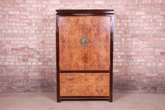 Century Furniture Hollywood Regency Chinoiserie Burl Wood Gentleman's Chest