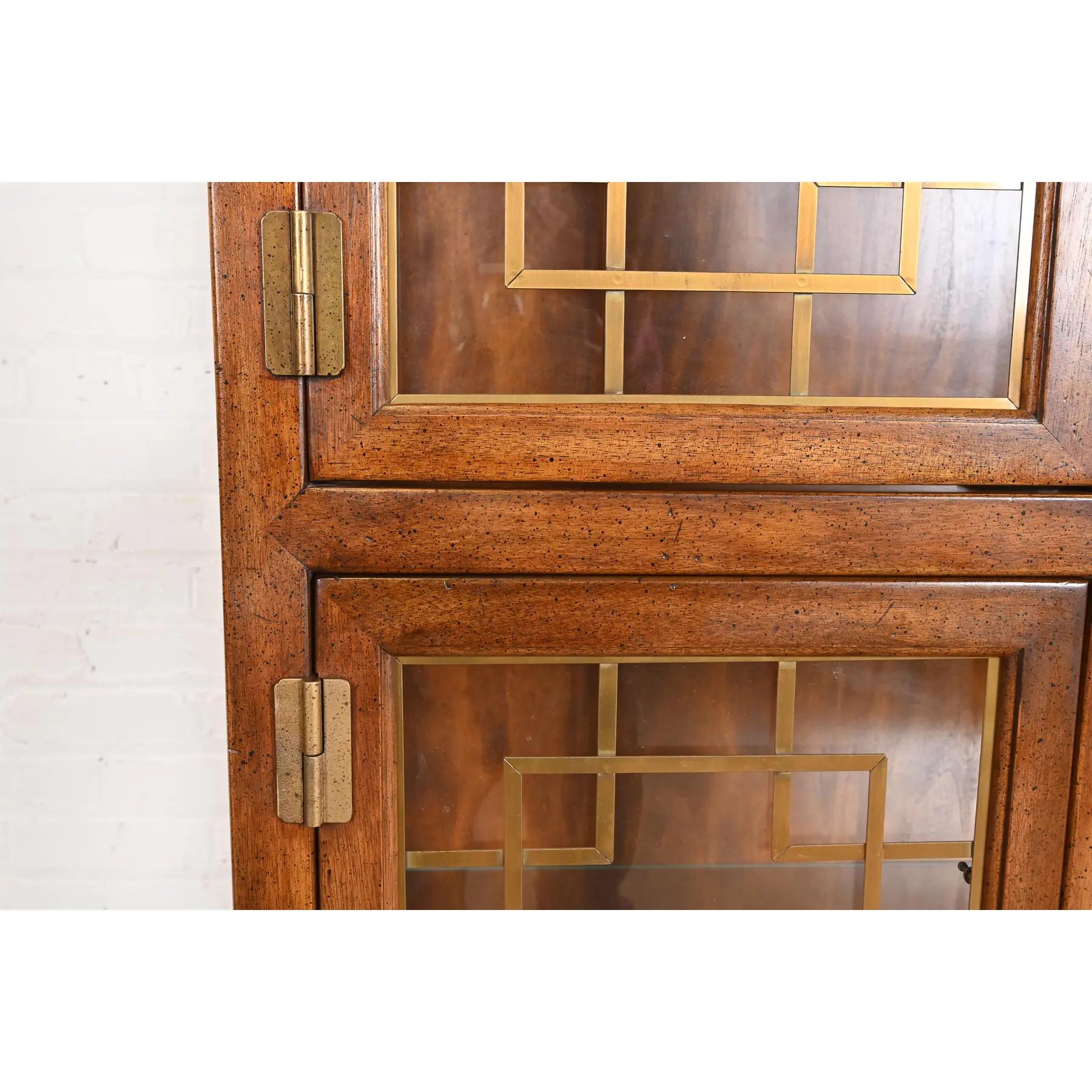 Century Furniture Hollywood Regency Chinoiserie Walnut Lighted Bookcase 2