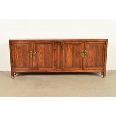 Century Furniture Hollywood Regency Walnut Sideboard Credenza, Circa 1970s