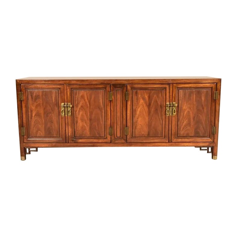 Century Furniture Hollywood Regency Walnut Sideboard Credenza, Circa 1970s