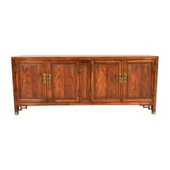Century Furniture Hollywood Regency Walnut Sideboard Credenza, Circa 1970s