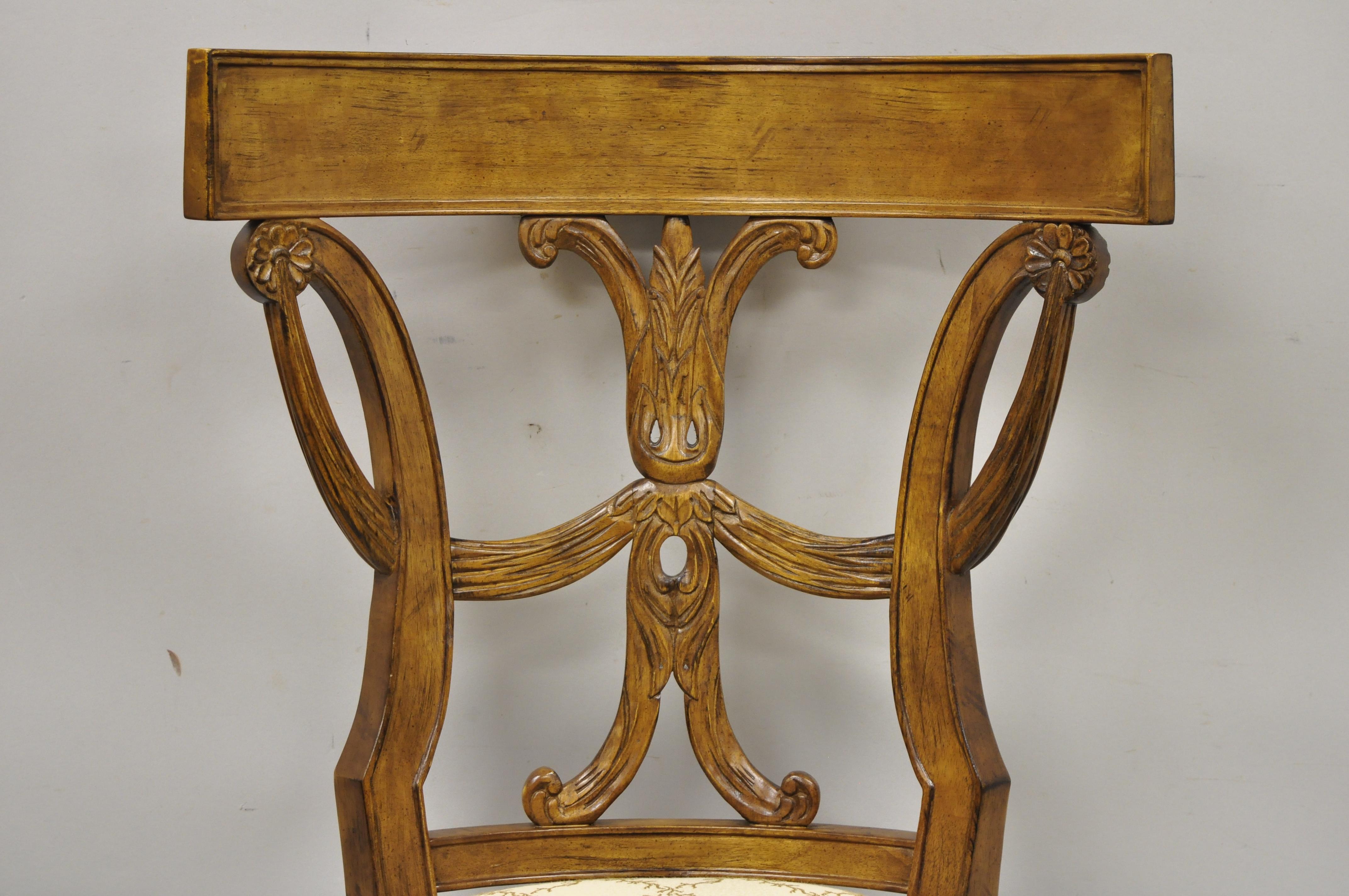 North American Century Furniture Italian Mediterranean Wood Dining Chairs 621-521, Set of 6