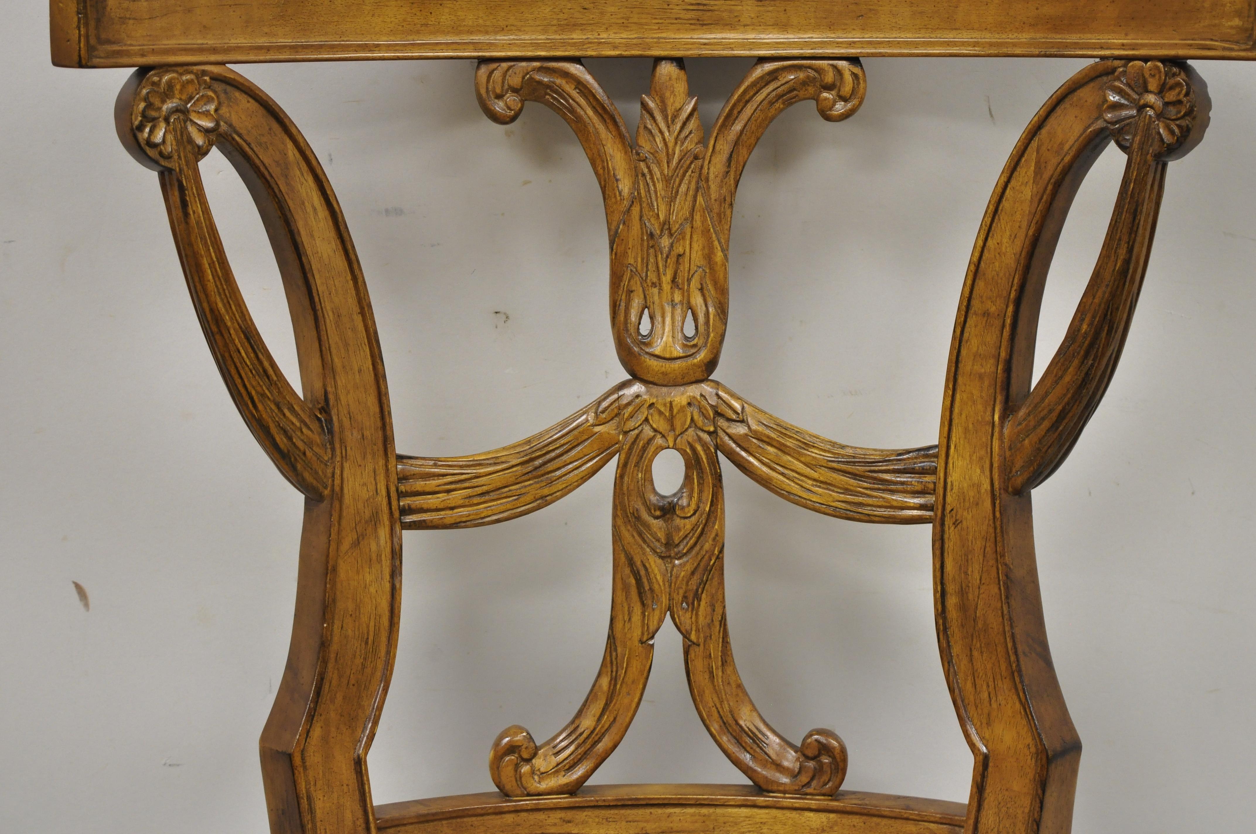 Century Furniture Italian Mediterranean Wood Dining Chairs 621-521, Set of 6 In Good Condition In Philadelphia, PA