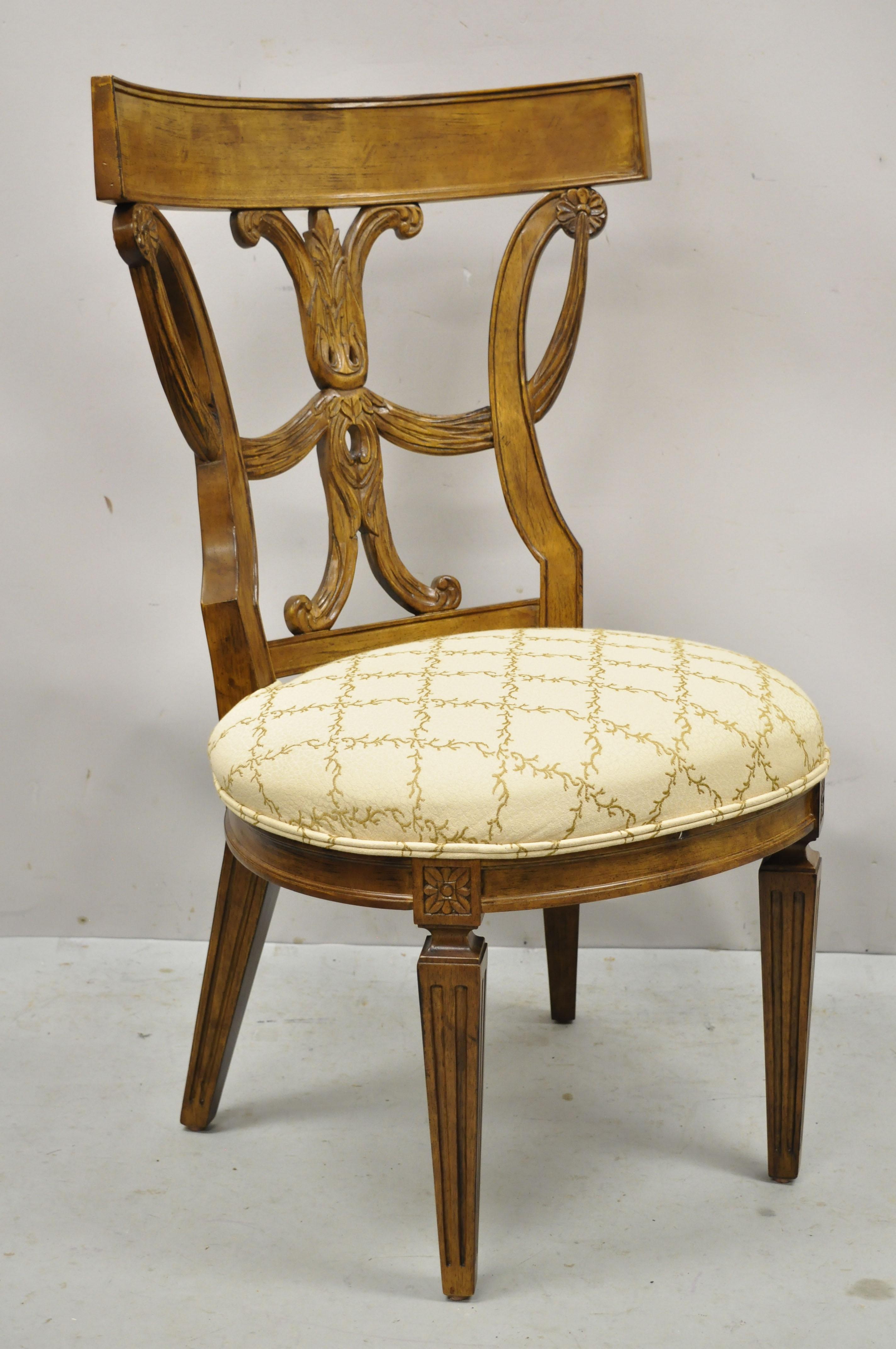 Contemporary Century Furniture Italian Mediterranean Wood Dining Chairs 621-521, Set of 6