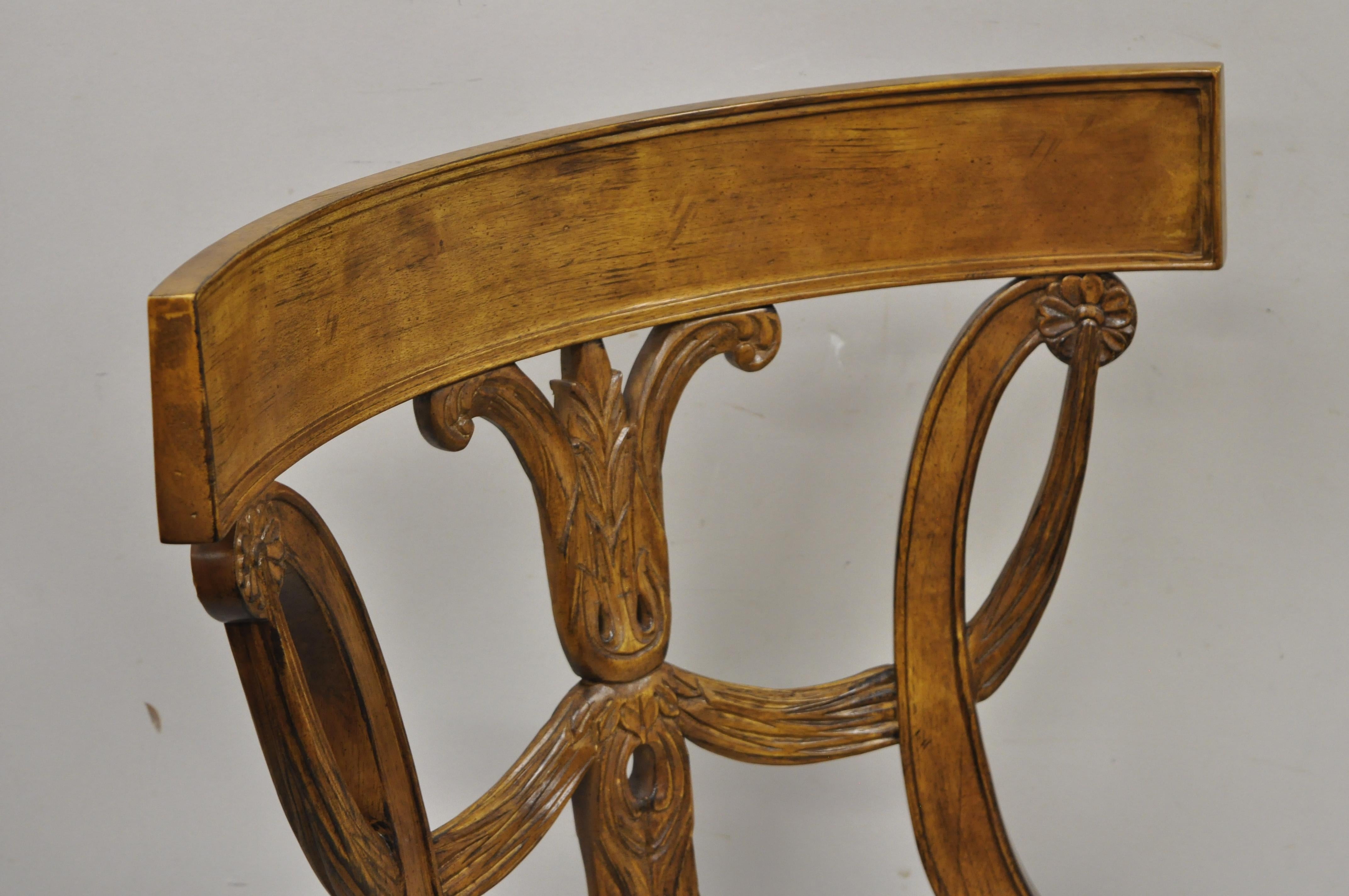 Fabric Century Furniture Italian Mediterranean Wood Dining Chairs 621-521, Set of 6