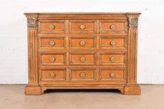 Century Furniture - Cassettone italiano neoclassico in acero e pacchi d'oro