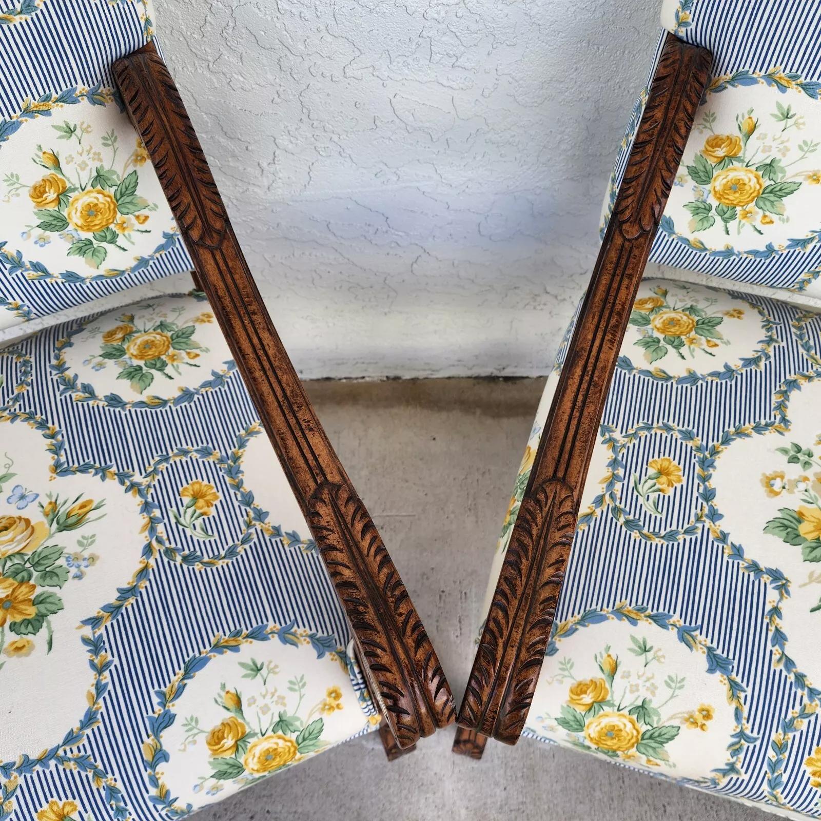 CENTURY FURNITURE Louis XIII Os de Mouton Armchairs a Pair For Sale 5