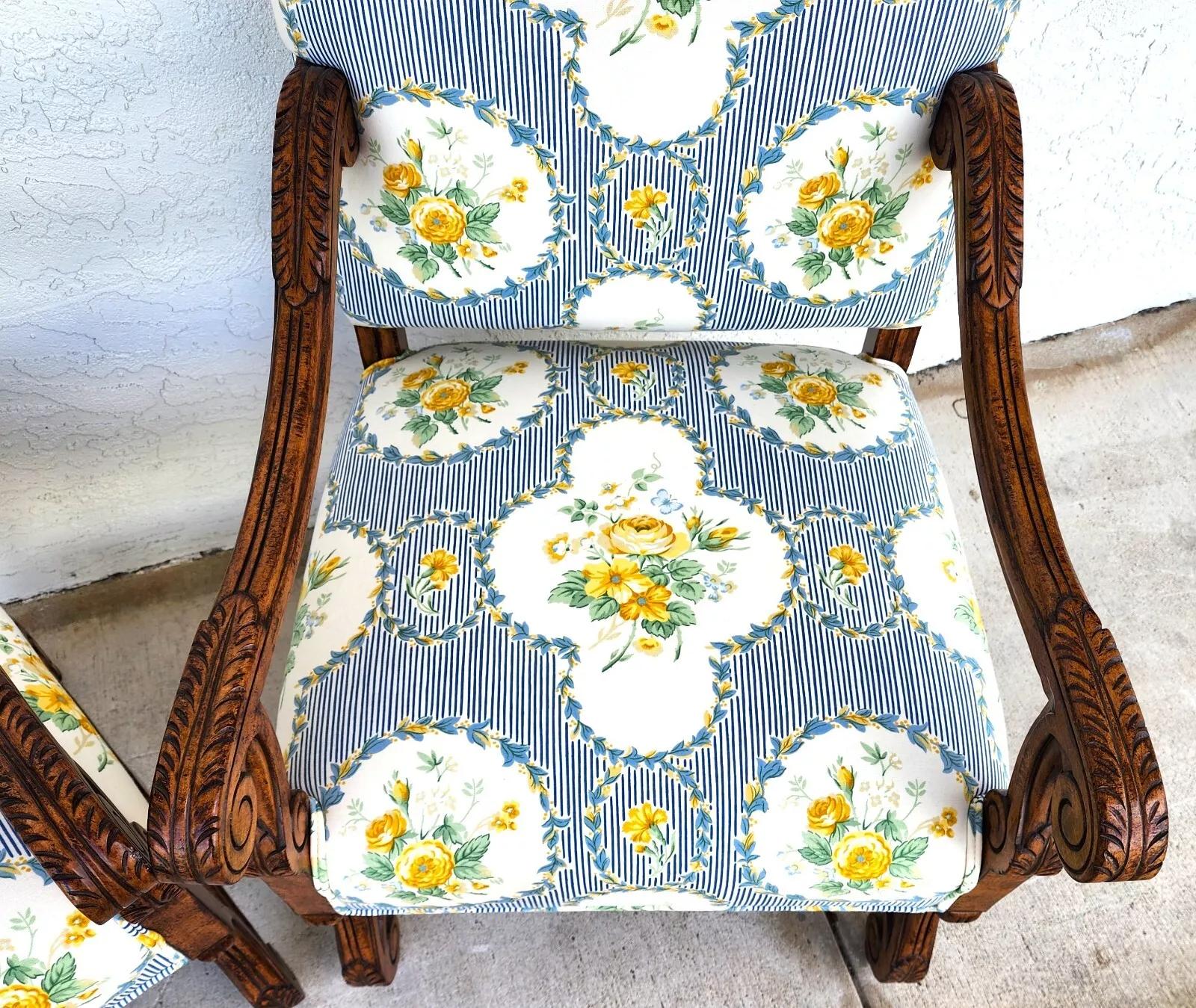 CENTURY FURNITURE Louis XIII Os de Mouton Armchairs a Pair For Sale 1