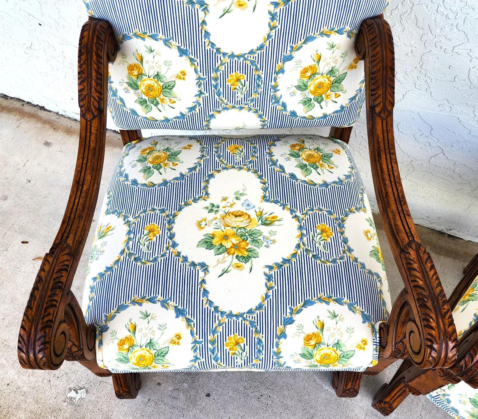 CENTURY FURNITURE Louis XIII Os de Mouton Armchairs a Pair For Sale 3