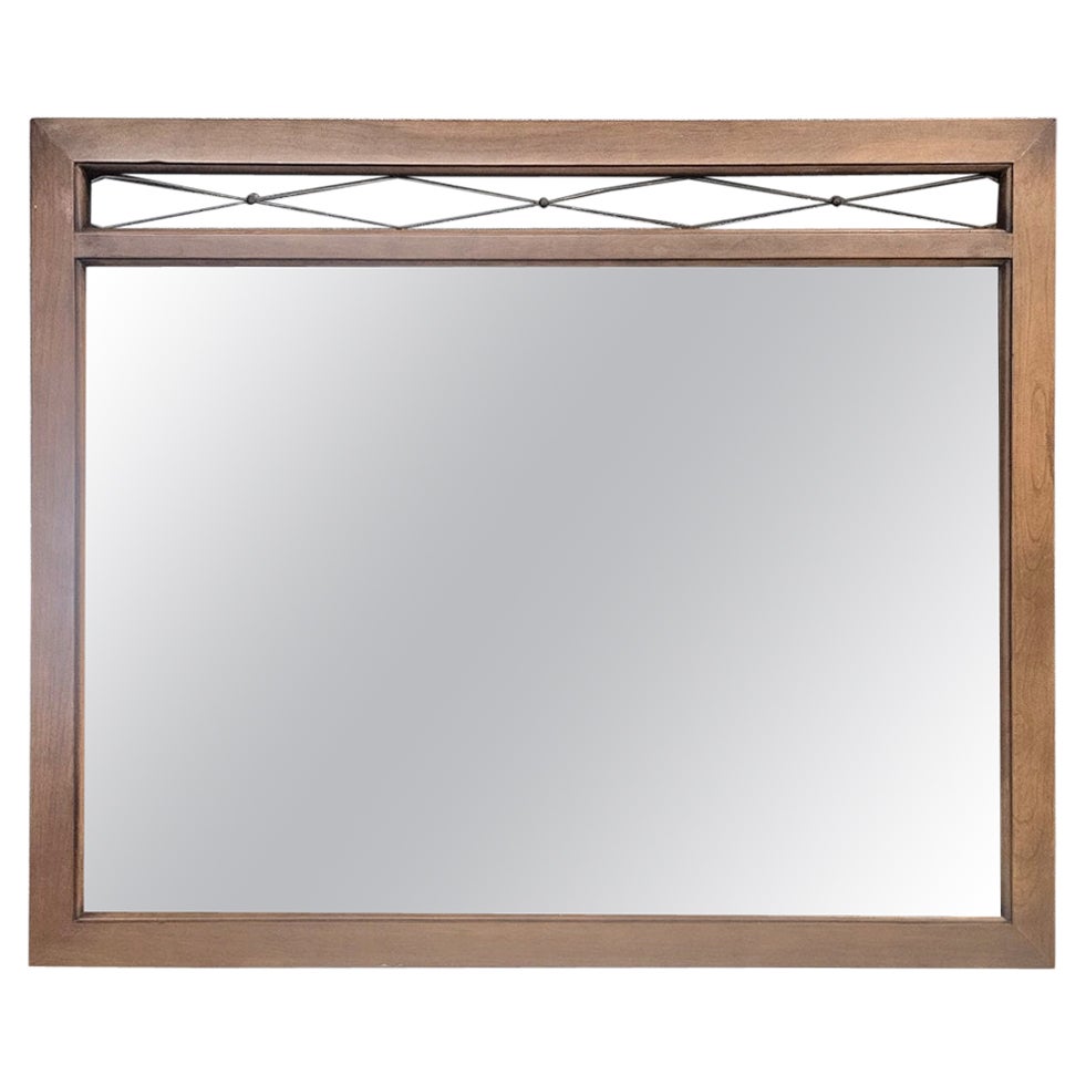 Century Furniture Mid 20th-C. Italian Tuscan Walnut and Wire Ornate Wall Mirror For Sale