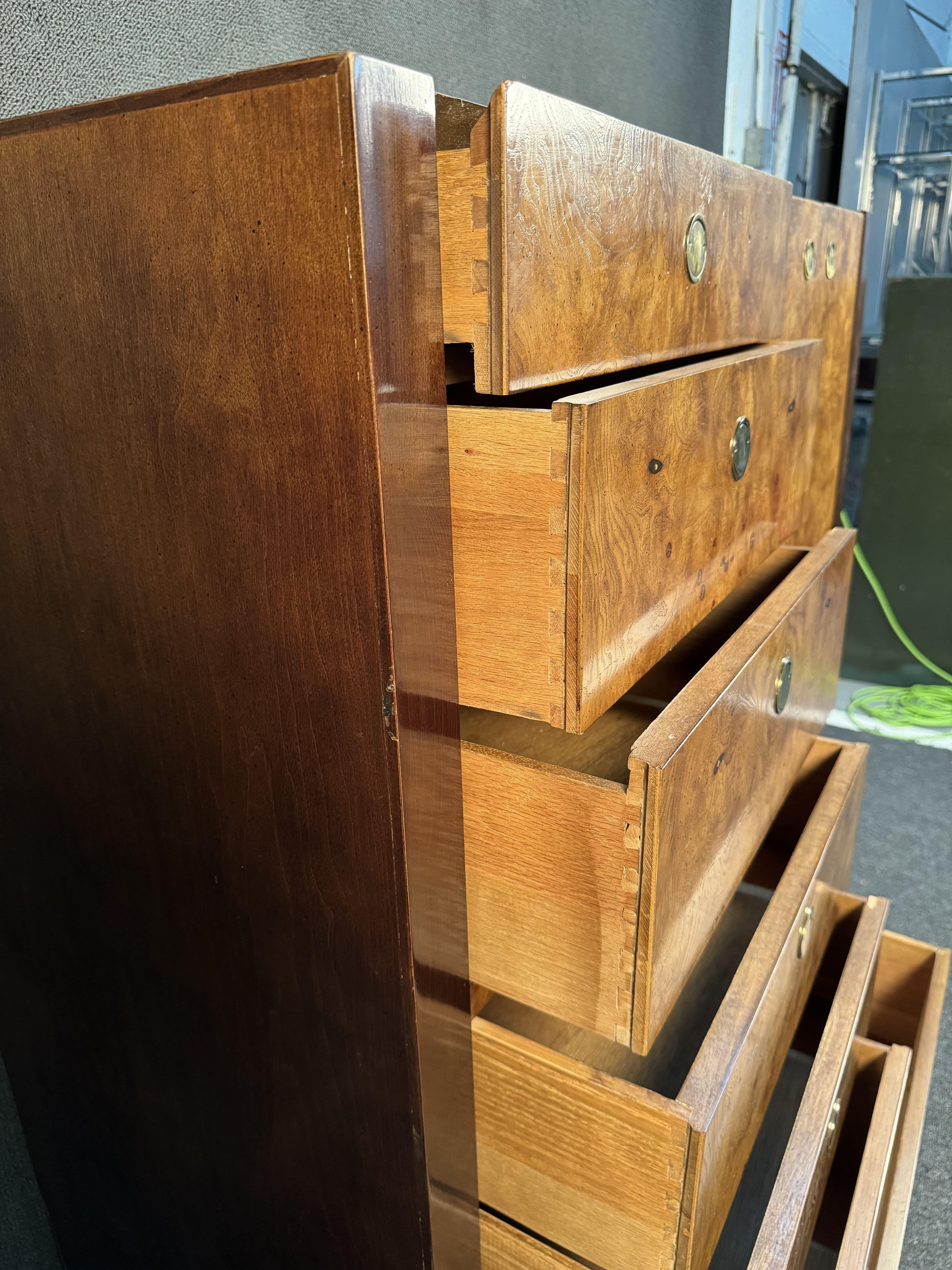 Century Furniture Burlwood and Brass Armoire Highboy 4