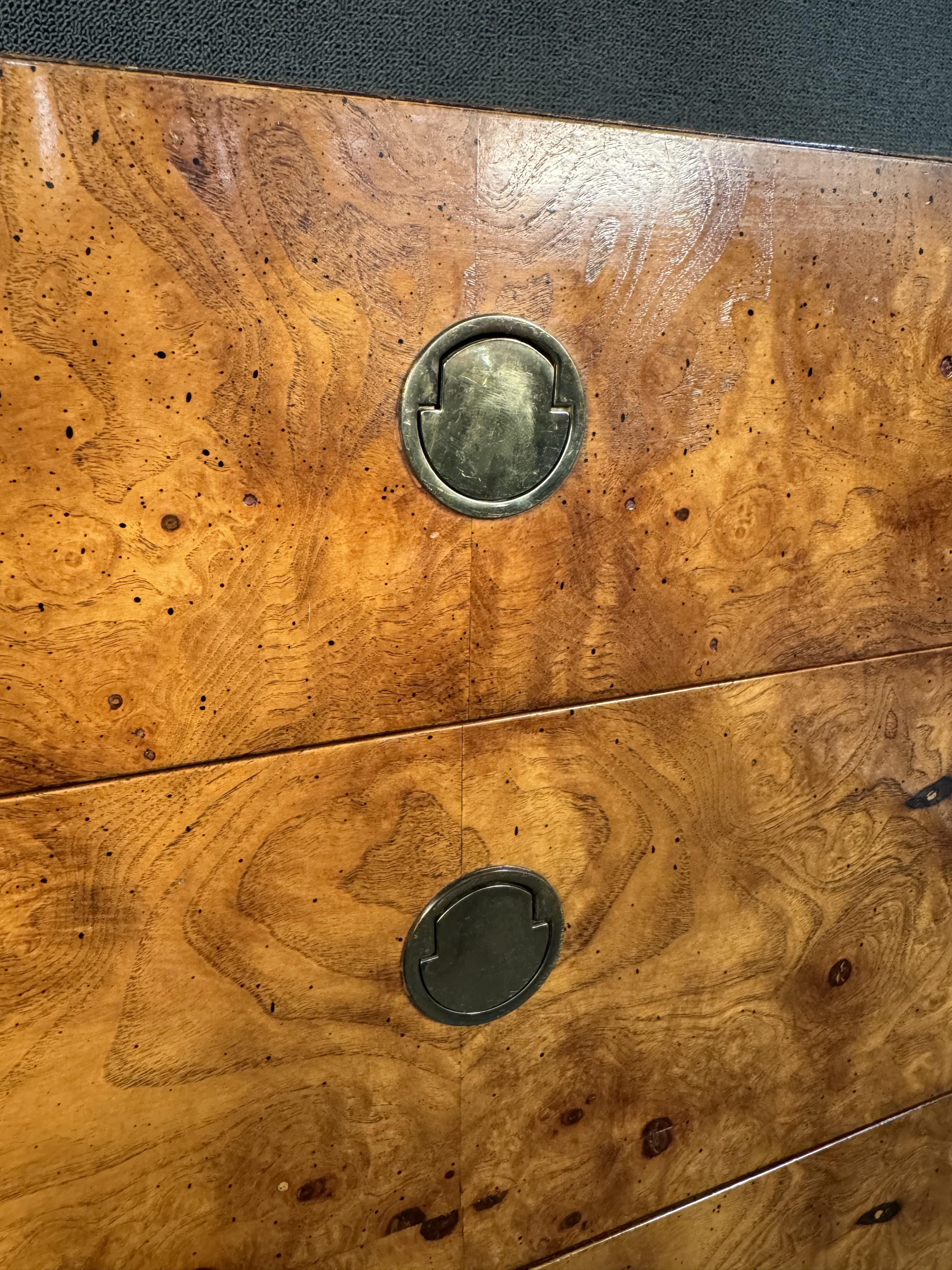 Century Furniture Burlwood and Brass Armoire Highboy 7