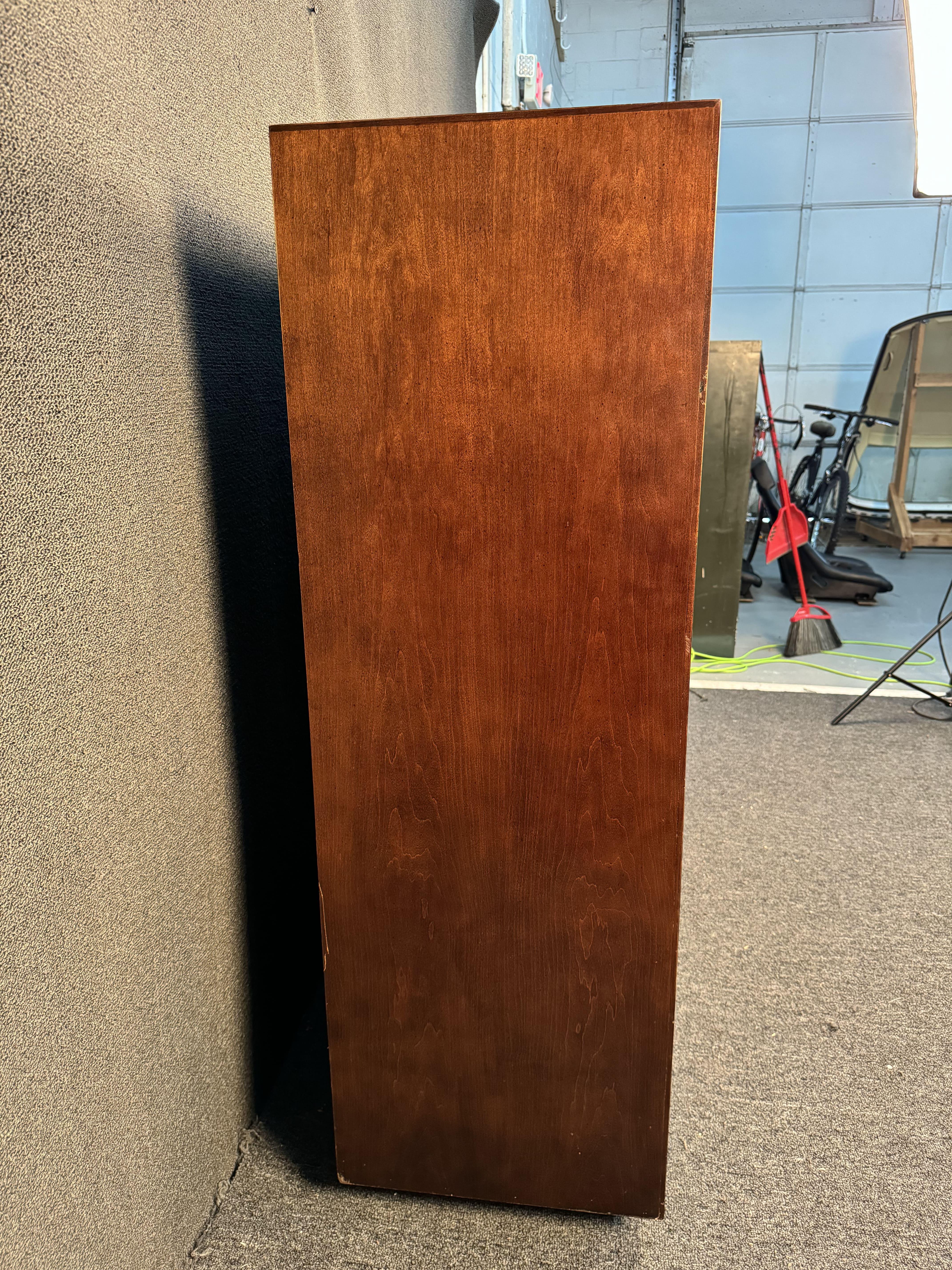 Century Furniture Burlwood and Brass Armoire Highboy In Good Condition In Brooklyn, NY