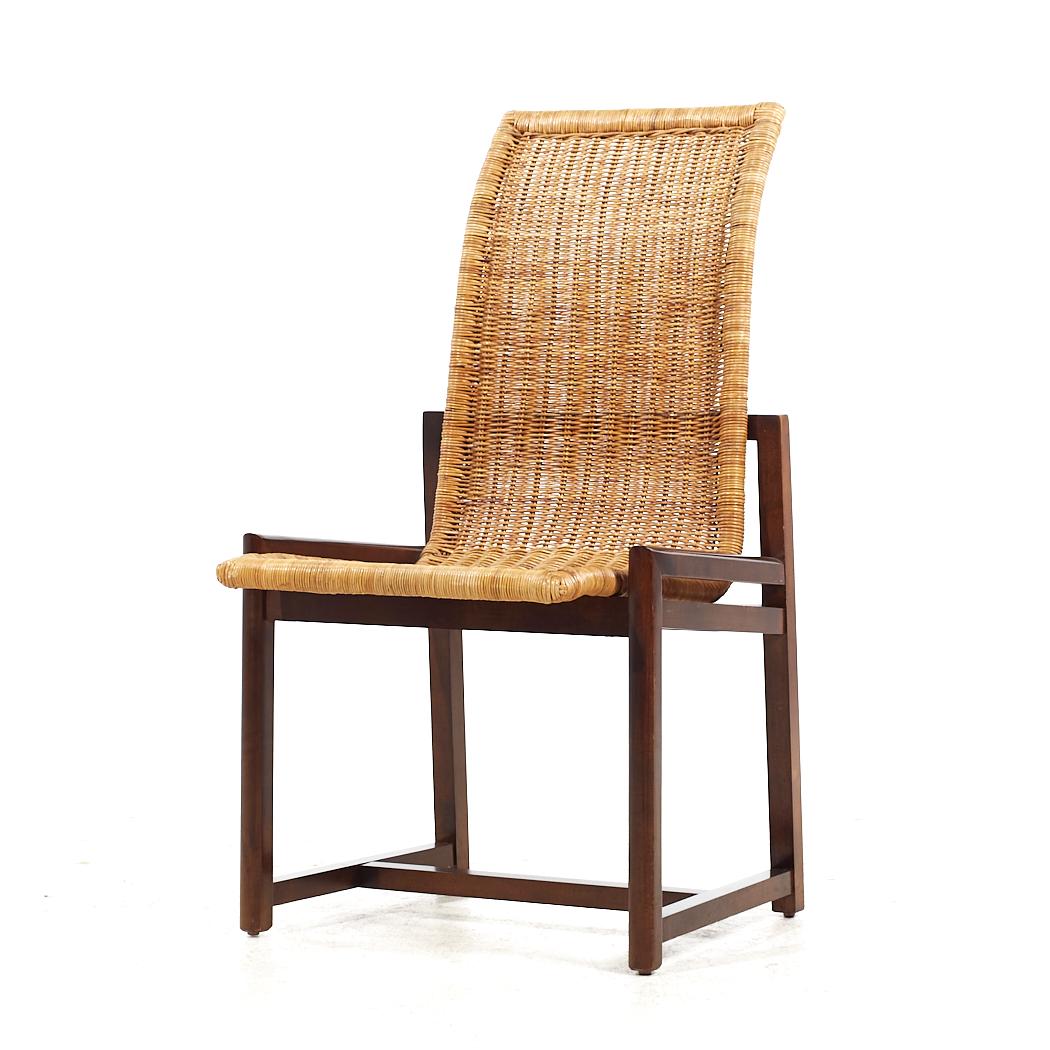 Late 20th Century Century Furniture Mid Century Cane and Walnut Dining Chairs - Set of 6 For Sale