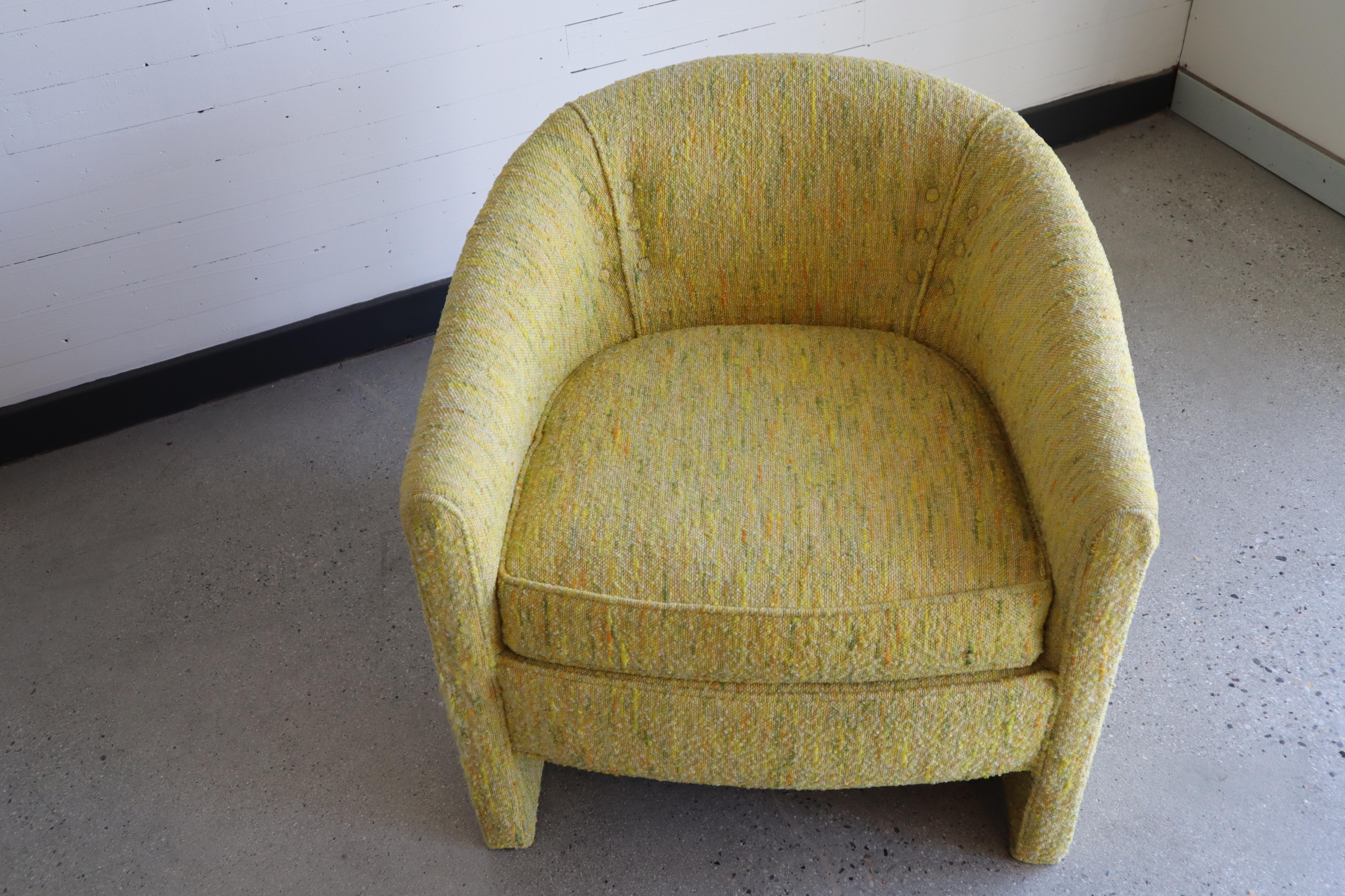 yellow mid century chair