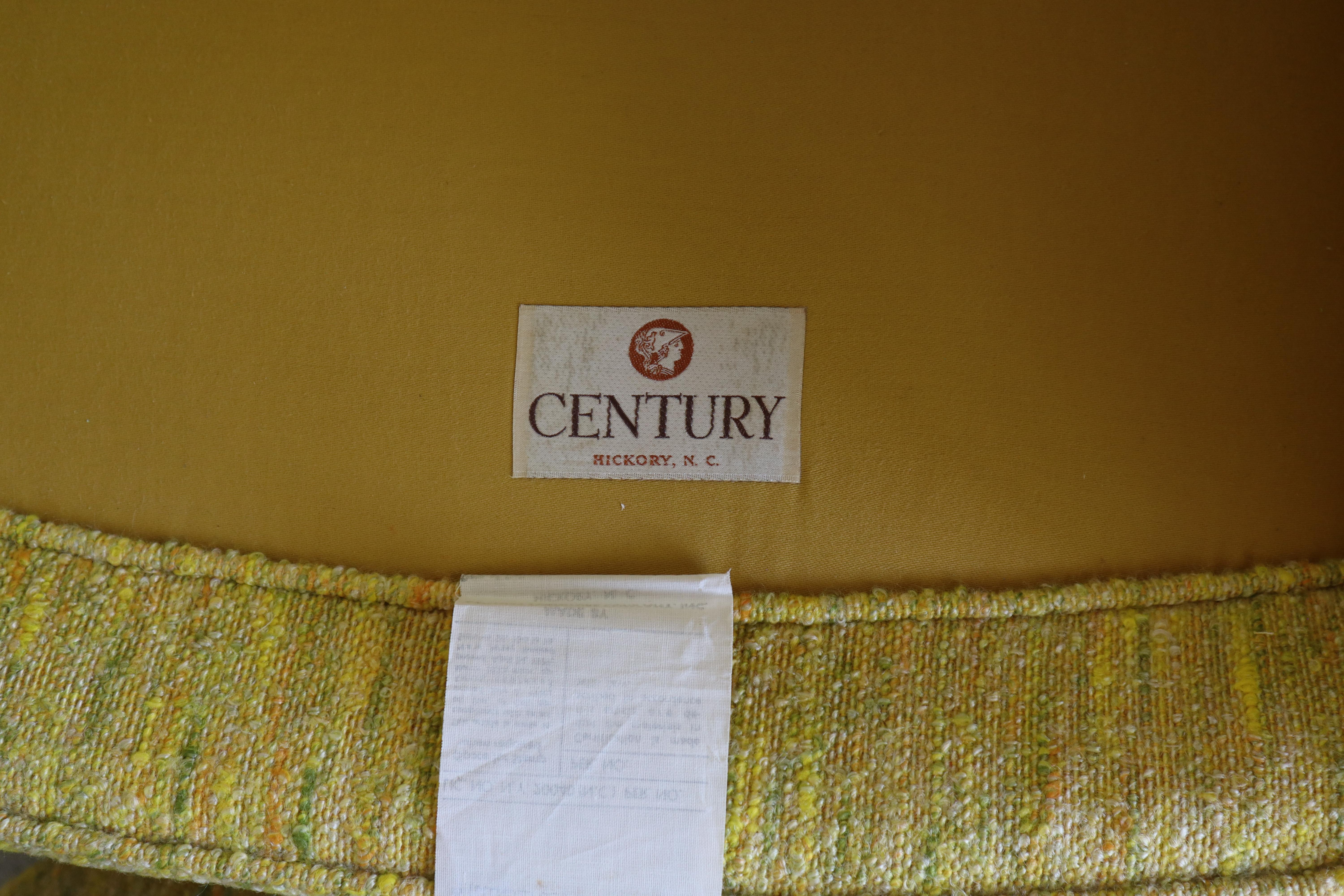 Century Furniture Mid-Century Lounge Yellow Chair In Good Condition For Sale In Salt Lake City, UT