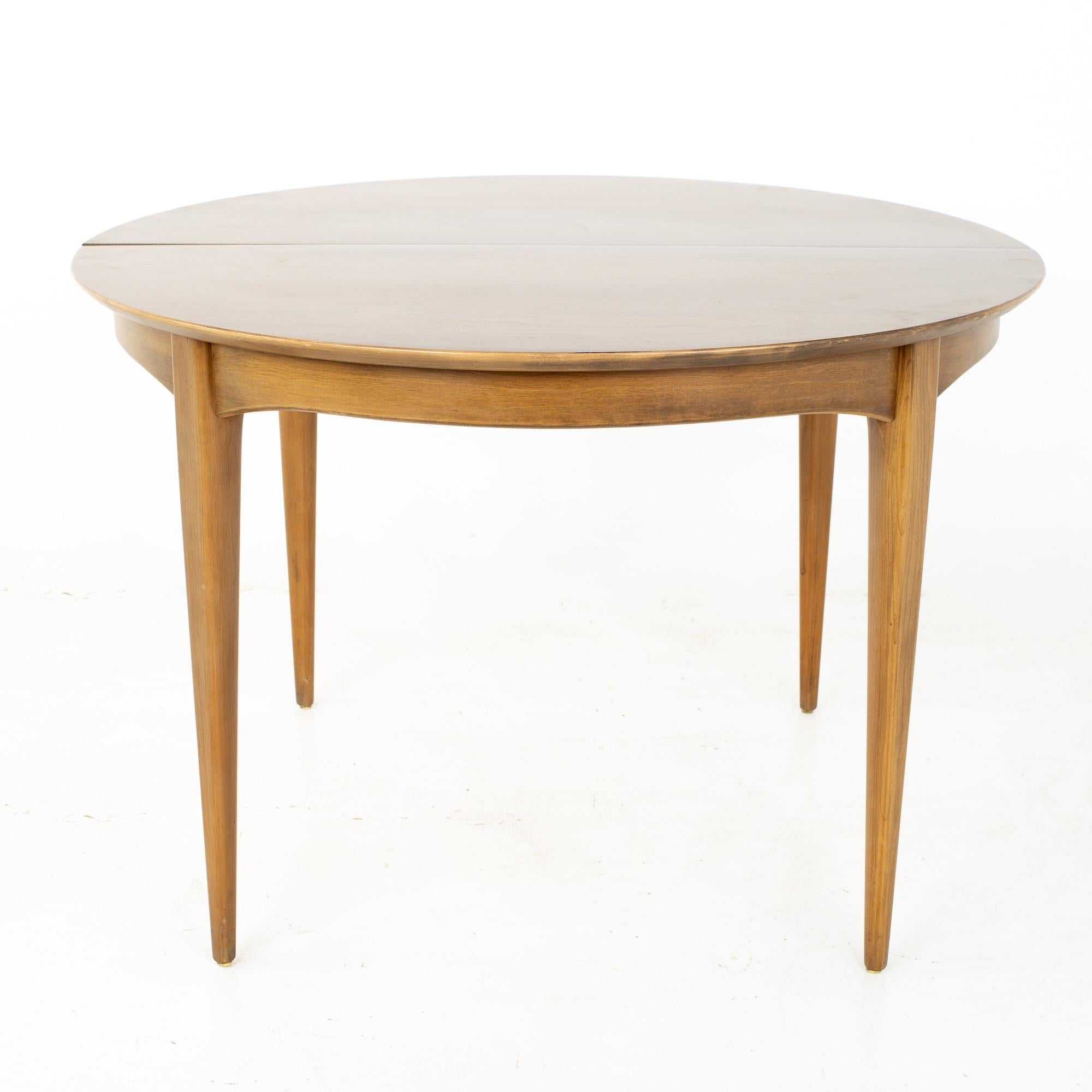 Mid-Century Modern Century Furniture Mid Century Round Oval Expanding Walnut Dining Table