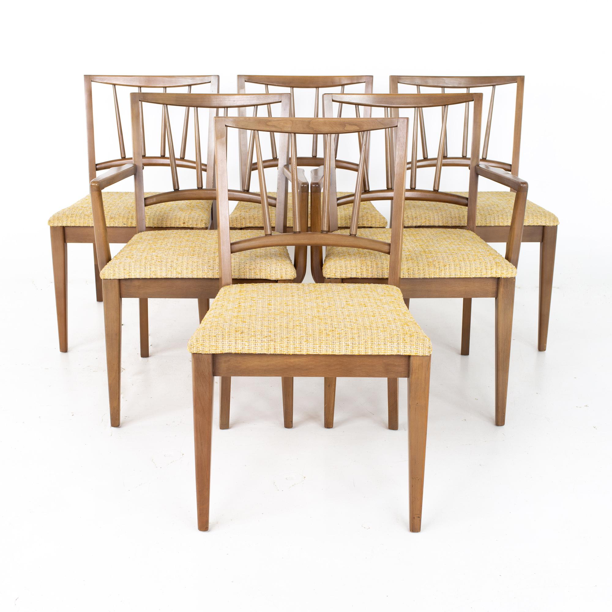 Mid-Century Modern Century Furniture Mid Century Walnut Dining Chairs - Set of 6