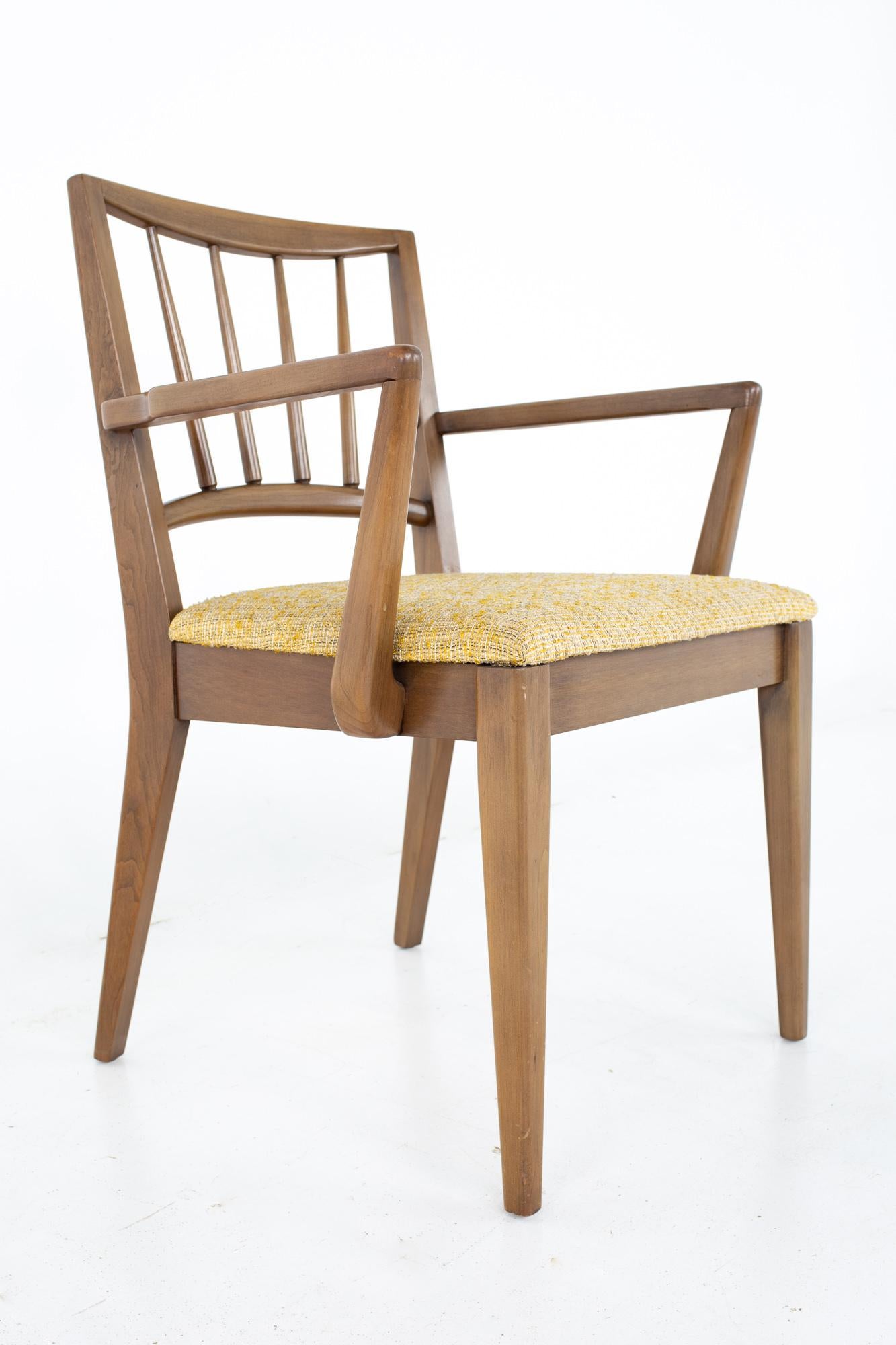 Upholstery Century Furniture Mid Century Walnut Dining Chairs - Set of 6