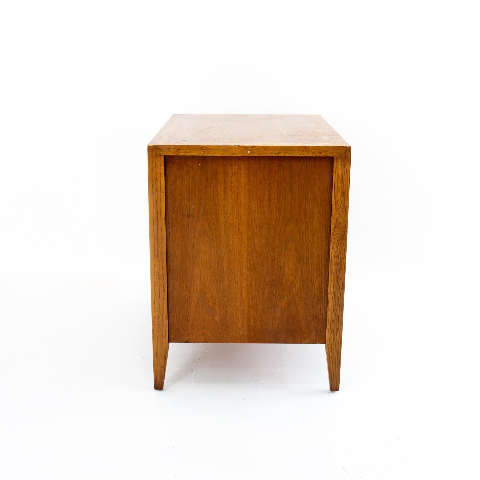 Mid-Century Modern Century Furniture Mid Century Walnut 2-Drawer Nightstand